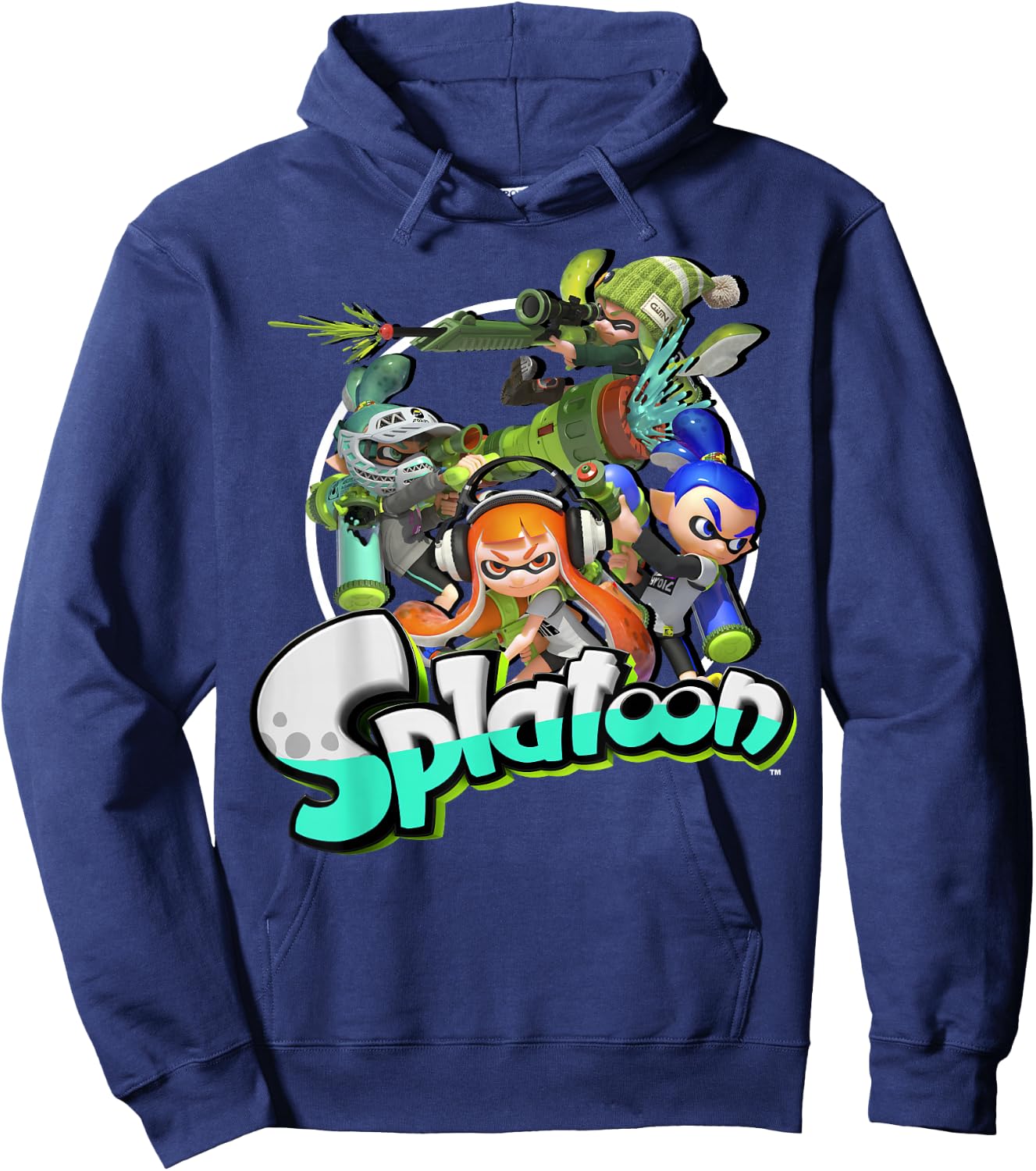 Nintendo Splatoon Inkling Squid Kids Logo Graphic Hoodie - Hoodie | Navy