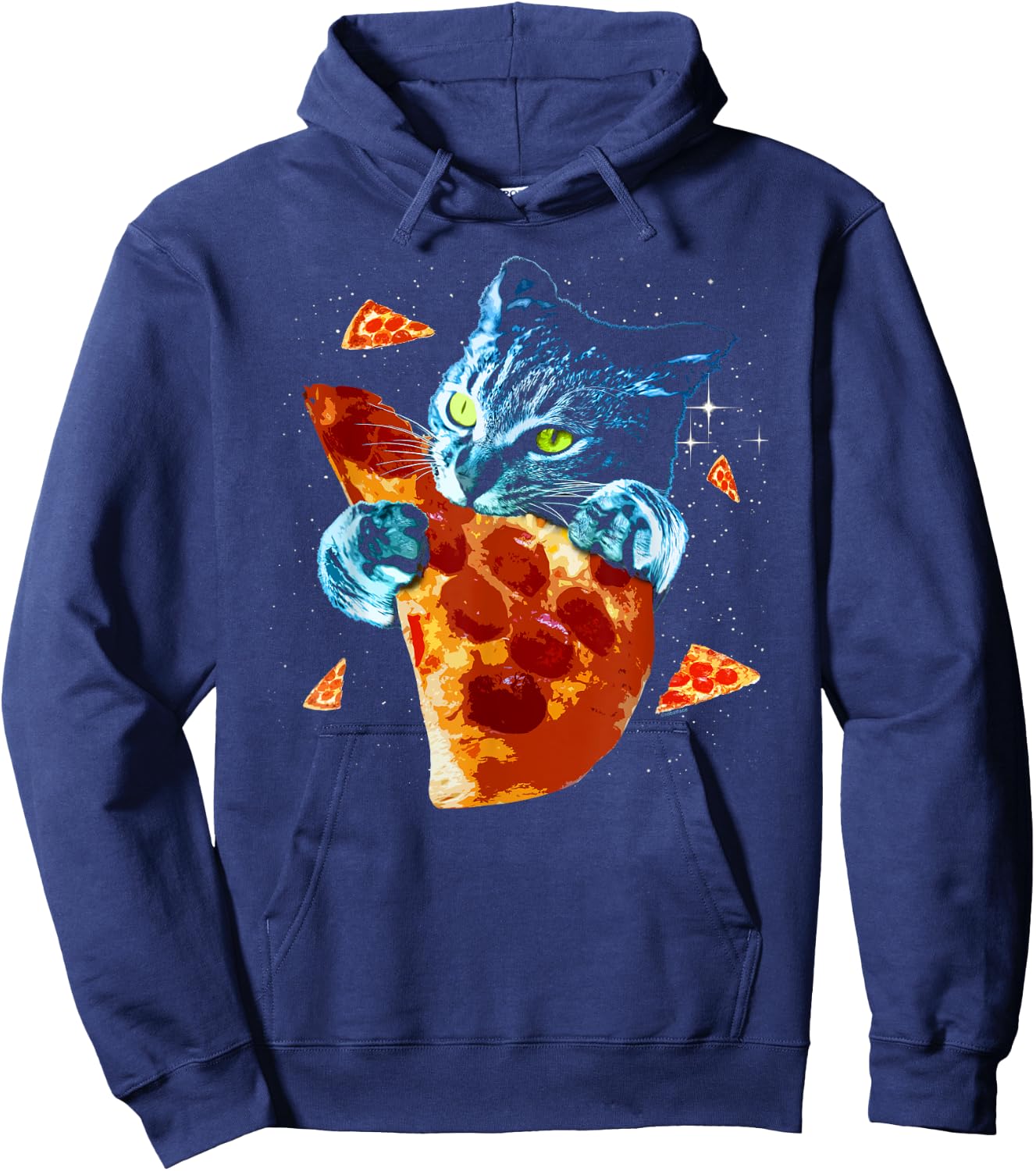 Pizza Cat in Space Hoodie - Hoodie | Navy