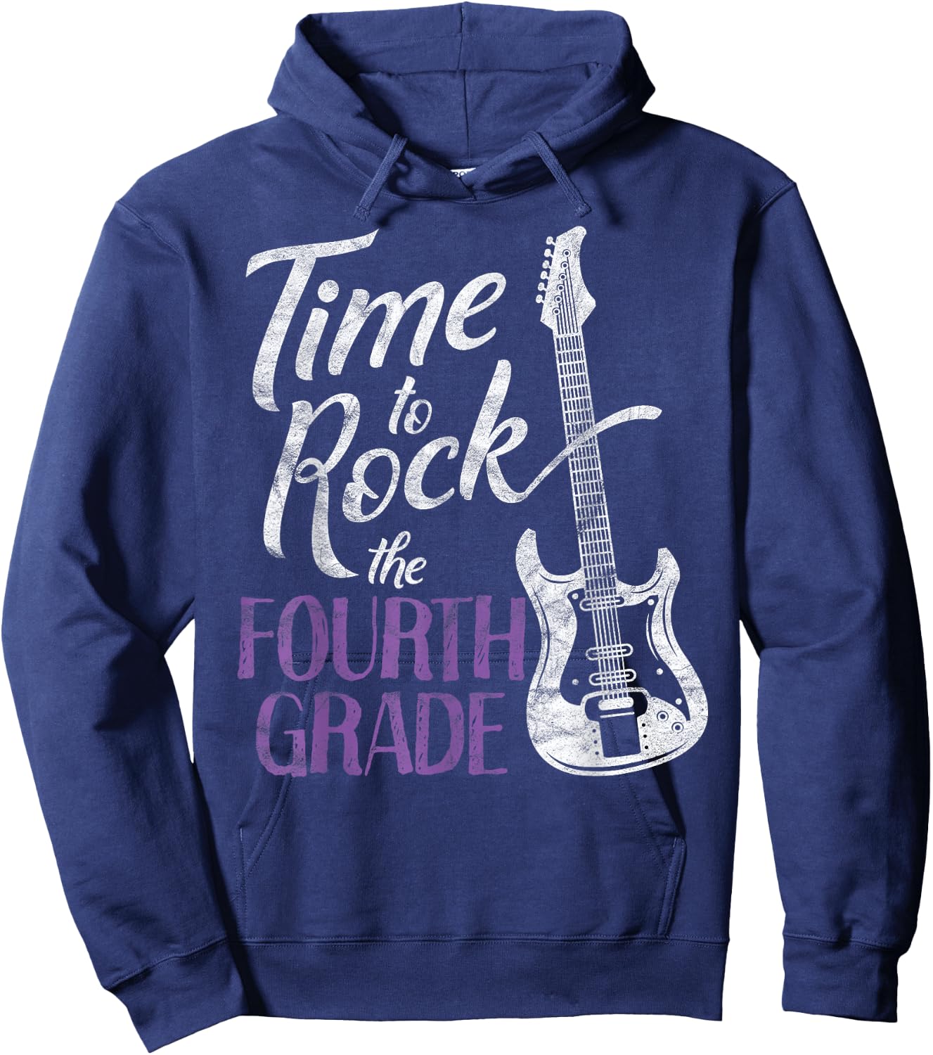 First Day of School Time to Rock the 4th Grade Hoodie - Hoodie | Navy