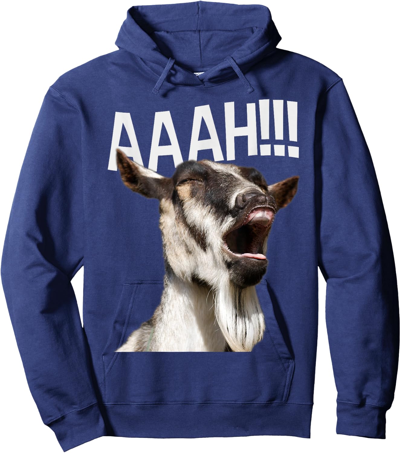 Halloween Screaming Goat AAAH!!! - Funny Crazy Goat Hoodie - Hoodie | Navy
