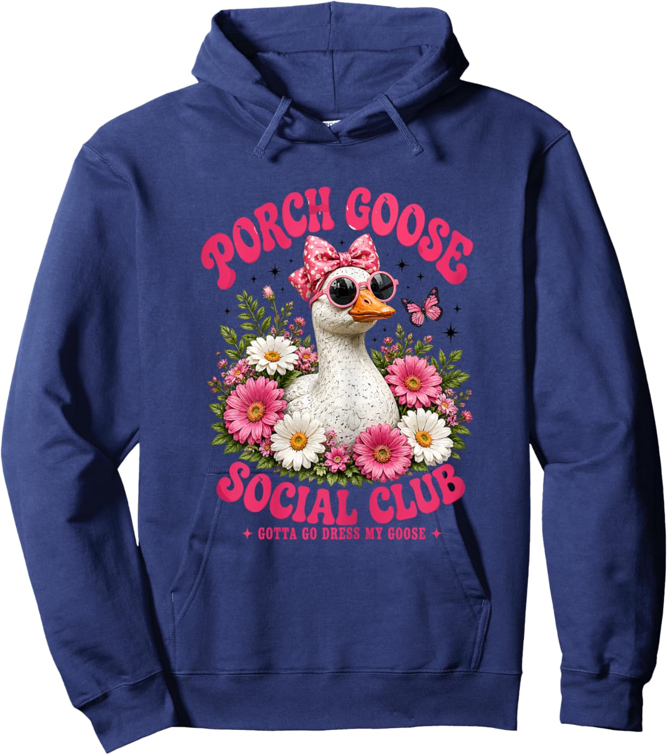 Porch Goose Social Club Gotta Go Dress My Goose Silly Women Hoodie - Hoodie | Navy