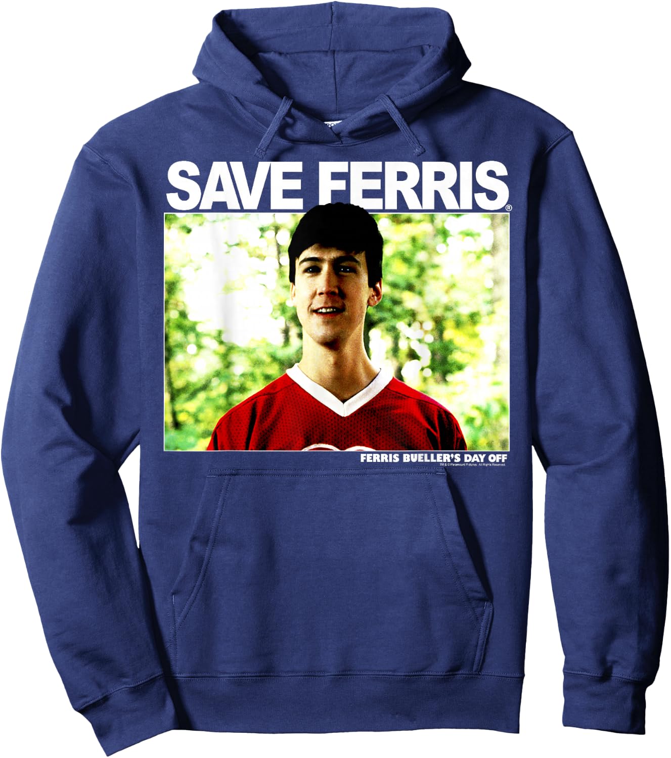 Ferris Bueller's Day Off , Men's, -Adults, Short Sleeve, Black, Small, Classic Fit, Movie Quote Hoodie - Hoodie | Navy