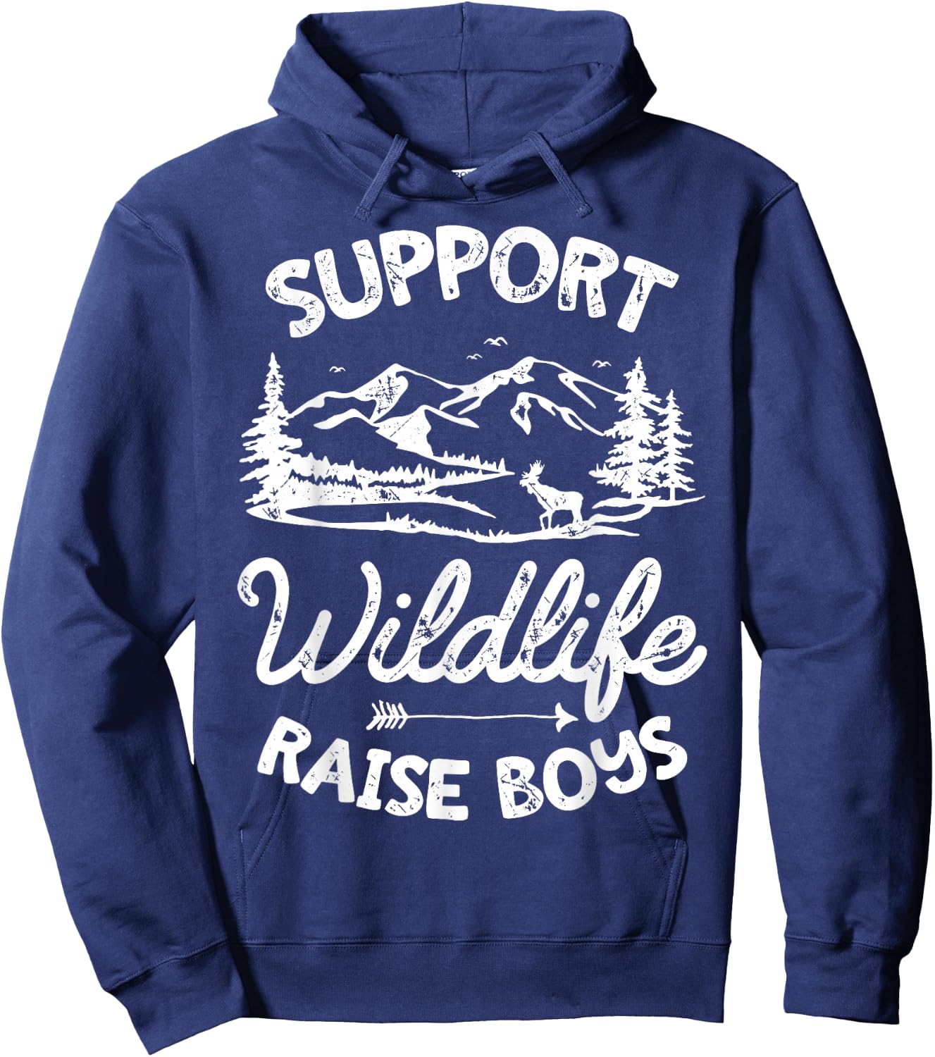 Support Wildlife Raise Boys Parents Mom Dad Mother Father Hoodie - Hoodie | Navy