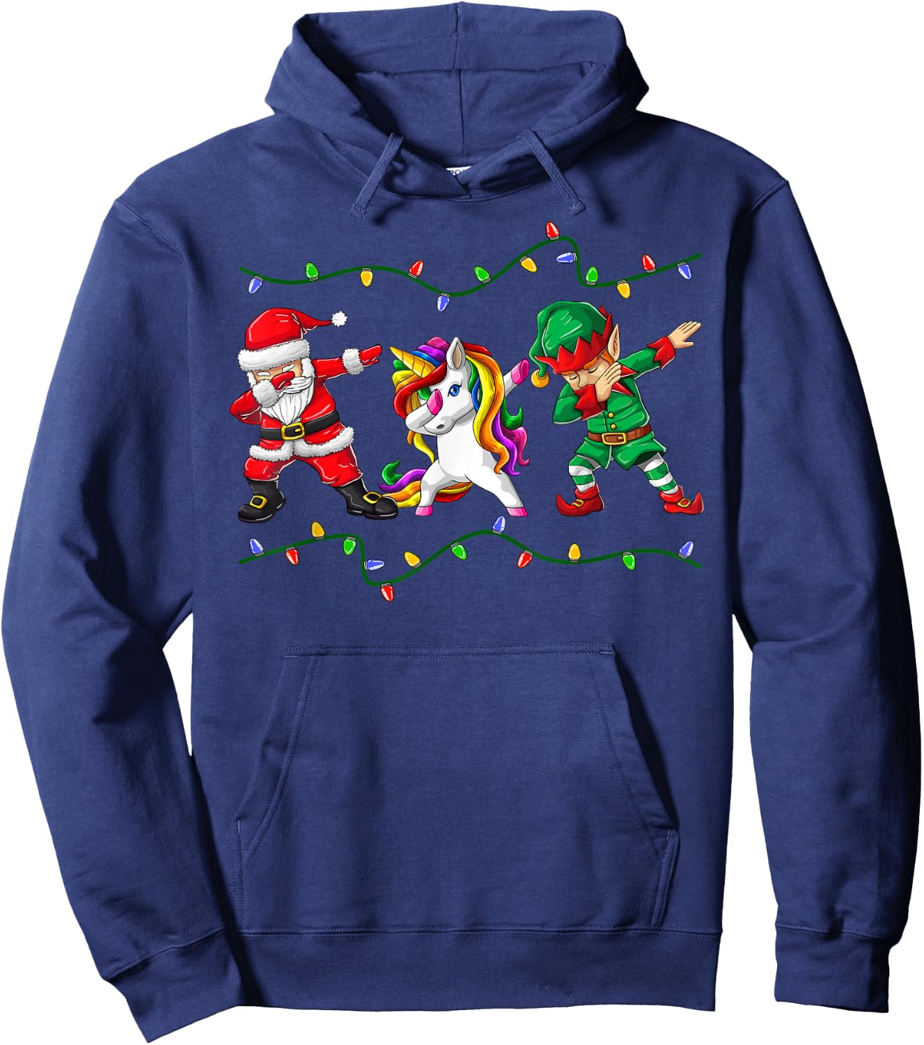 Dabbing Santa Elf Unicorn Christmas Kids Boys Men Xmas Gifts Hoodie - Hoodie | Navy