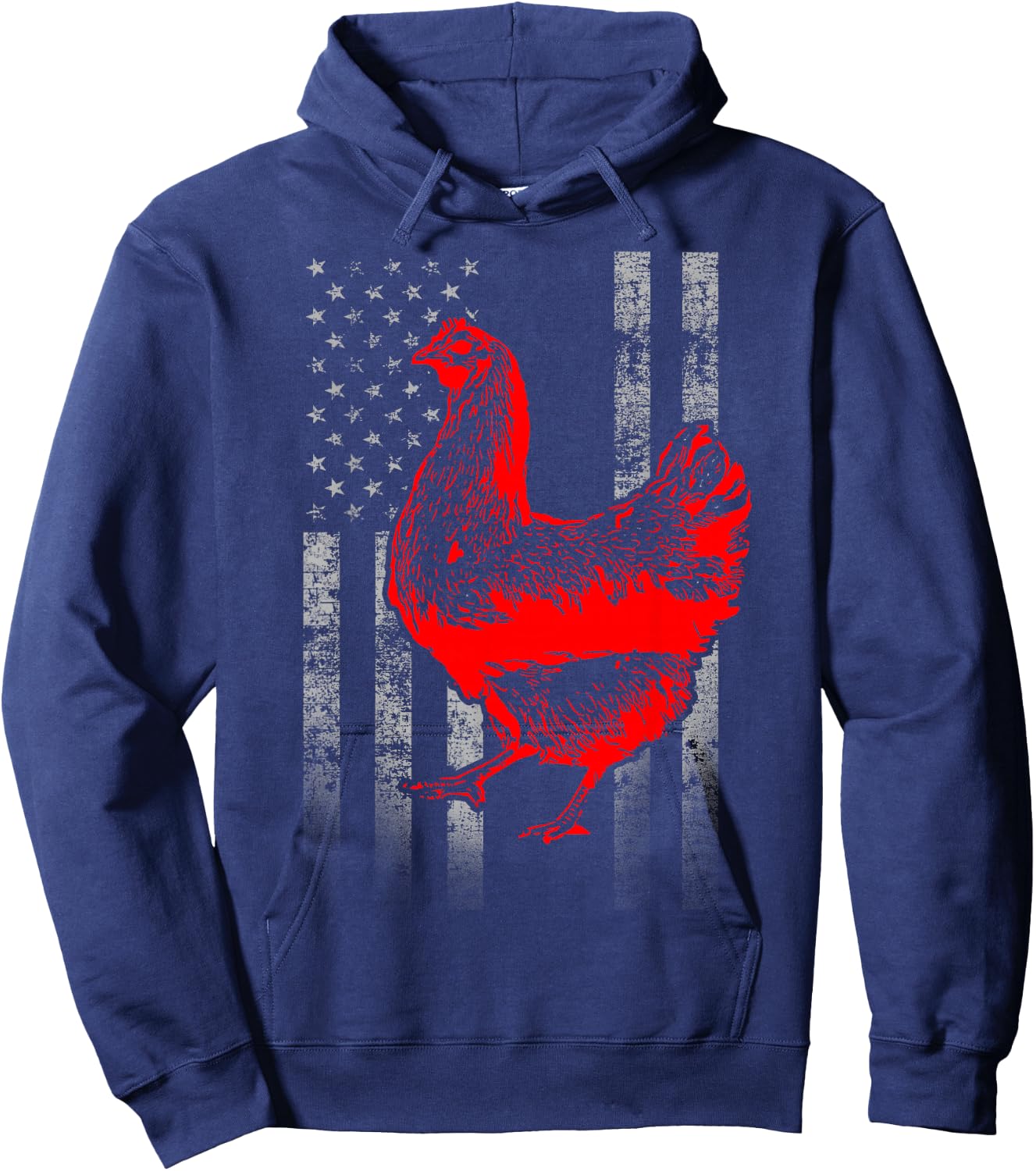 Chicken Farmer Shirt - Cool Chicken Flag Hoodie - Hoodie | Navy