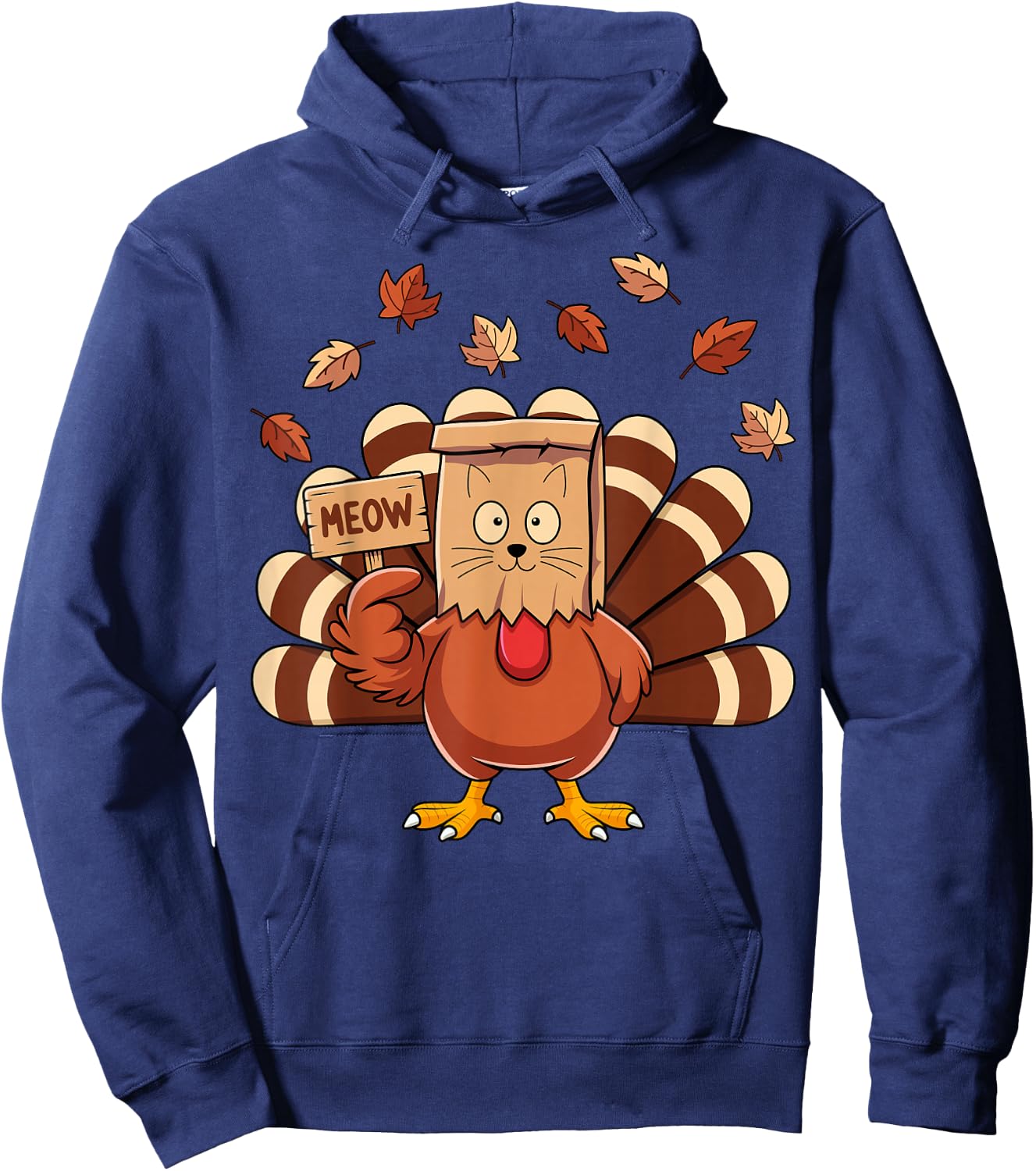 Thanksgiving Turkey Moo Gobble Funny Thanksgiving Women Men Hoodie - Hoodie | Navy