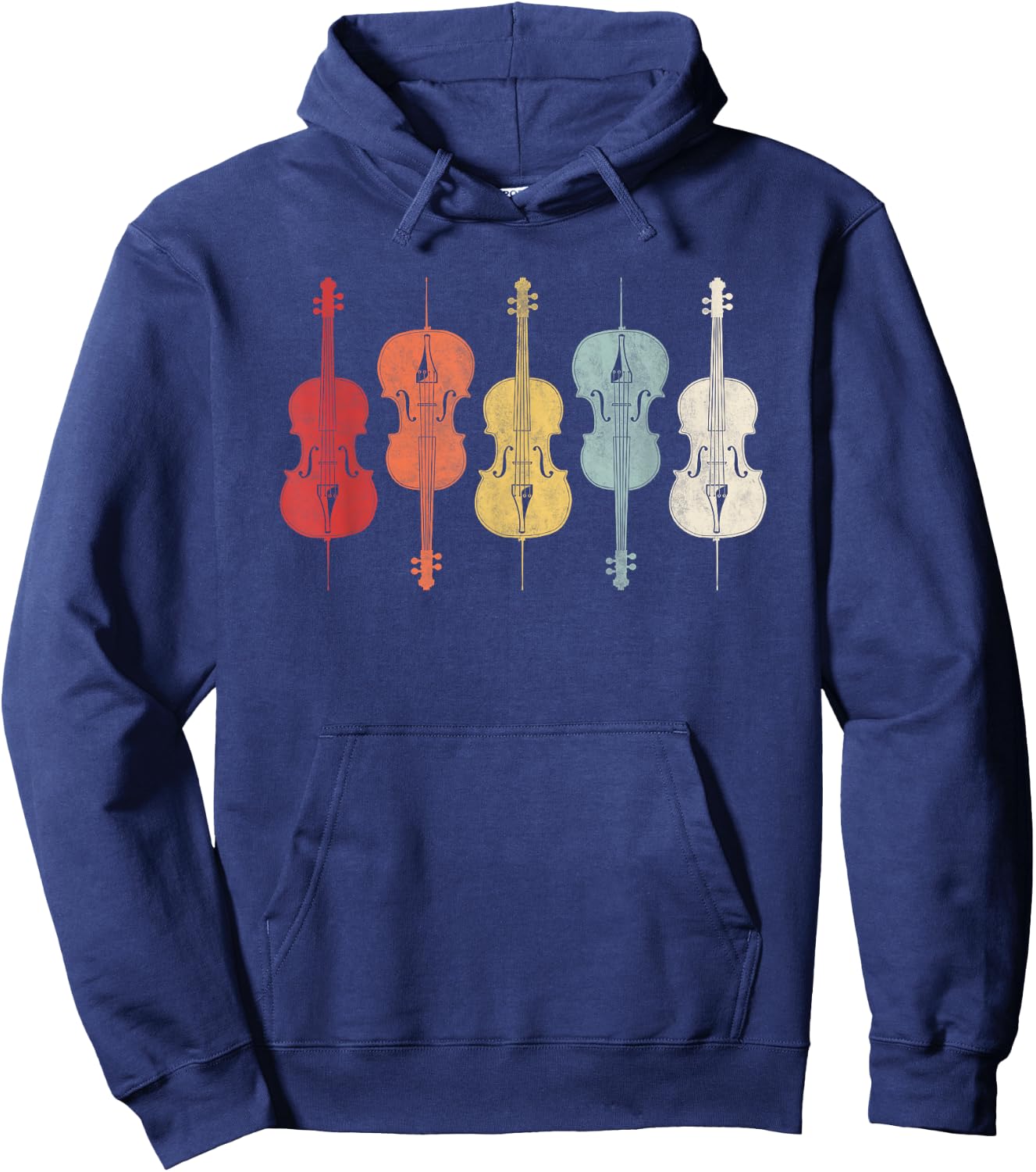 Vintage Retro 70s Orchestra Shirt For Cello Player Hoodie - Hoodie | Navy