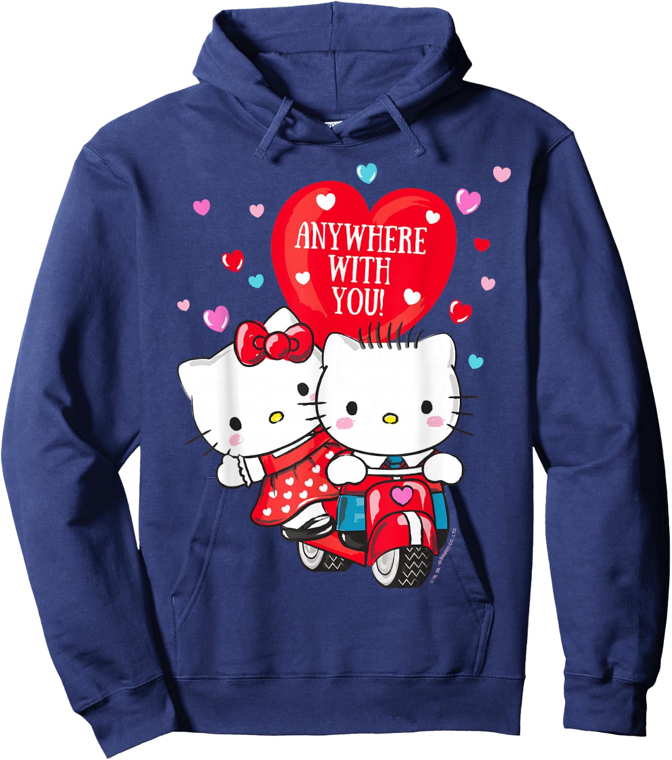Hello Kitty and Dear Daniel Anywhere with You Valentine Hoodie - Hoodie | Navy