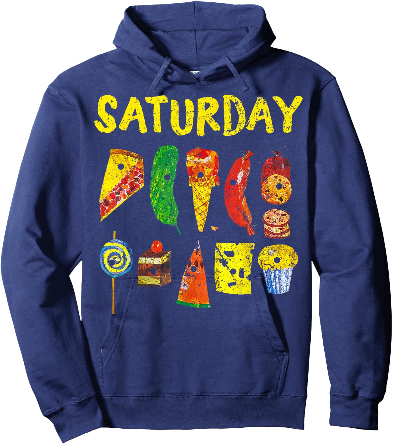 Funny Hungry Caterpillars Saturday Fruits Teacher Hoodie - Hoodie | Navy