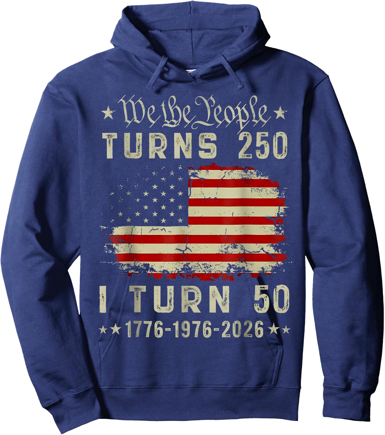 250 Years American 250th Anniversary USA Patriotic 4th July Hoodie - Hoodie | Navy