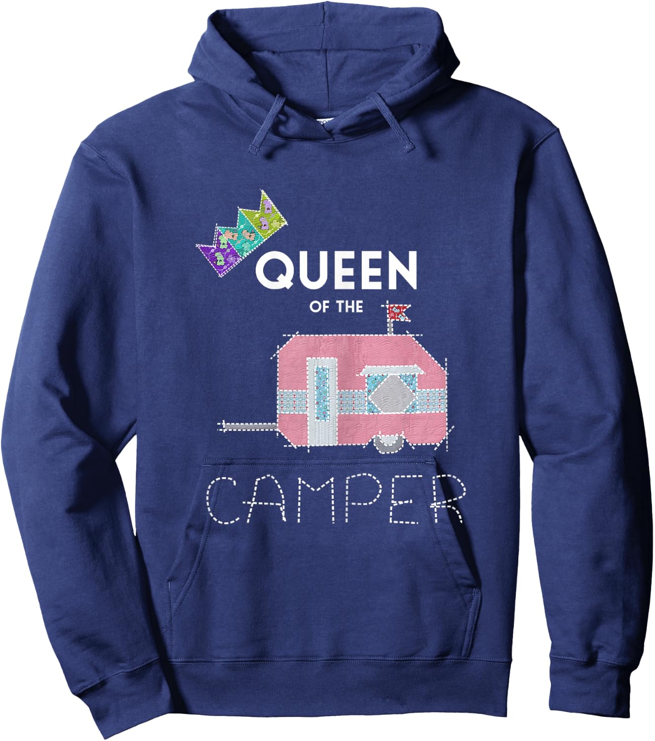 Queen of Camper Funny Camper Gift Fun Hoodie - Hoodie | Navy