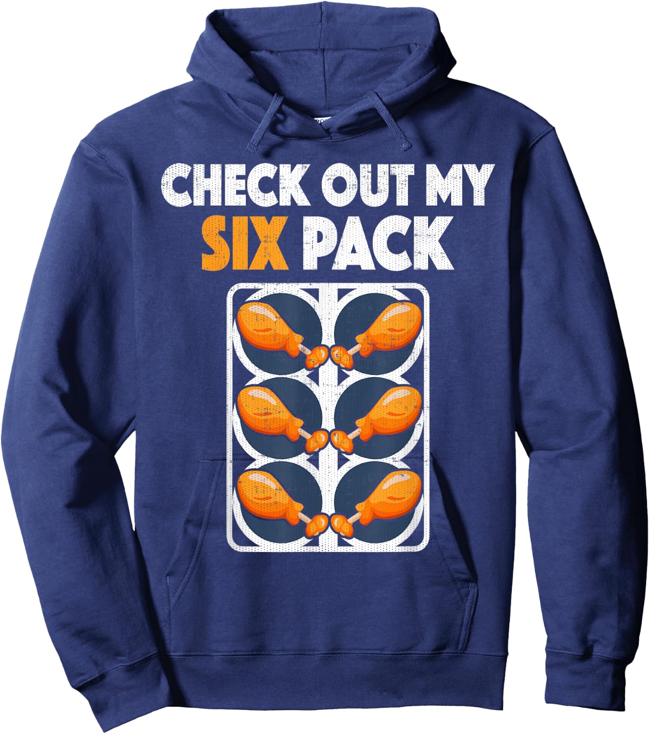 Check Out My Six Pack Funny Fried Chicken T Shirt Hoodie - Hoodie | Navy