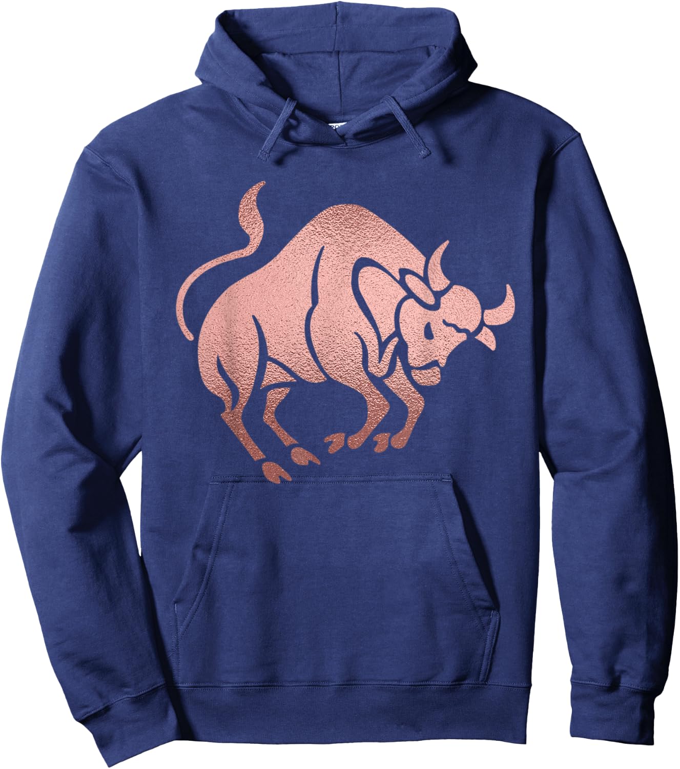 Rose Gold Taurus Bull Symbol Zodiac Star Sign Hoodie - Hoodie | Navy