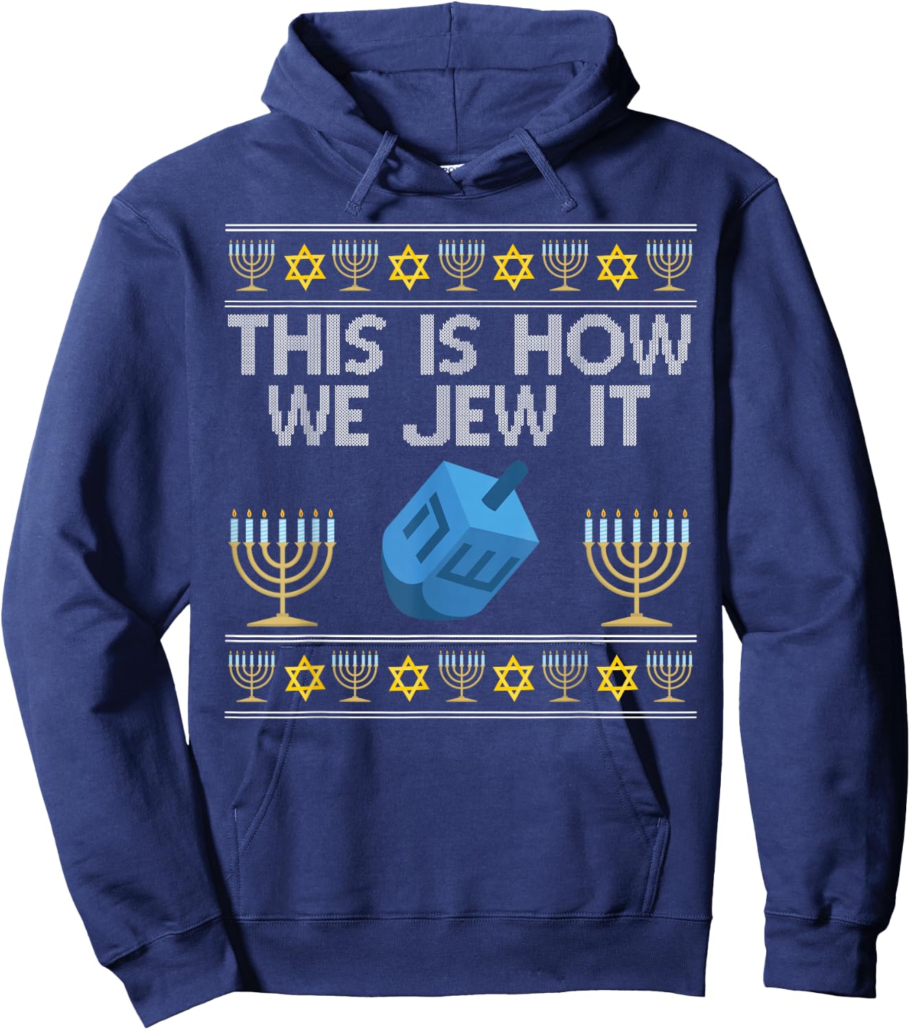 This Is How We Jew It Hanukkah Jewish Bar-Mitzvah Fun Gift Hoodie - Hoodie | Navy
