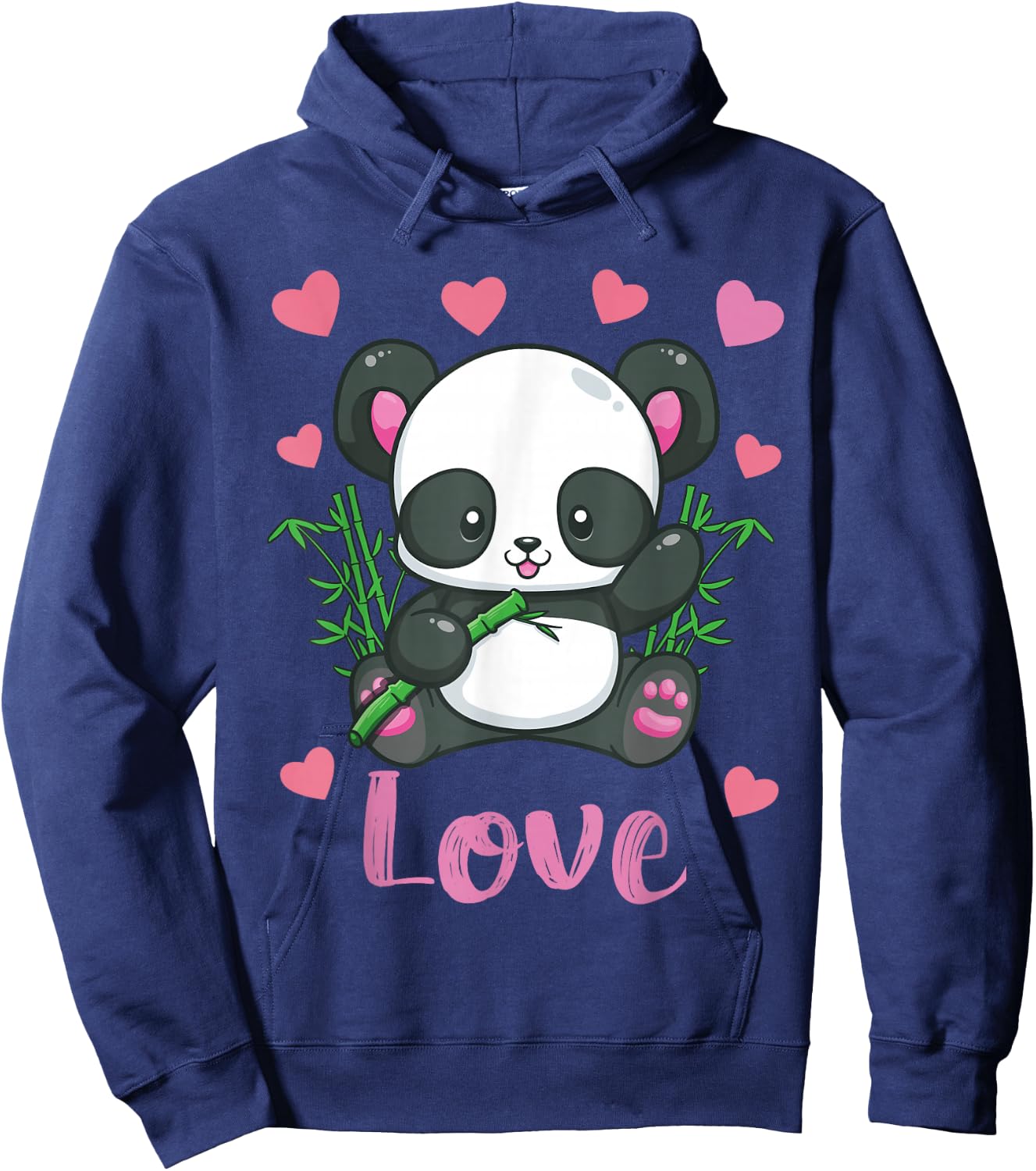 Panda Valentines Day Shirt Hearts Love Women Girls Gift Hoodie - Hoodie | Navy