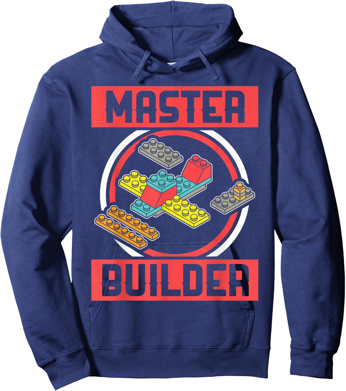 Master Builder Kids Building Blocks Birthday Bricks Boy Gift Hoodie - Hoodie | Navy