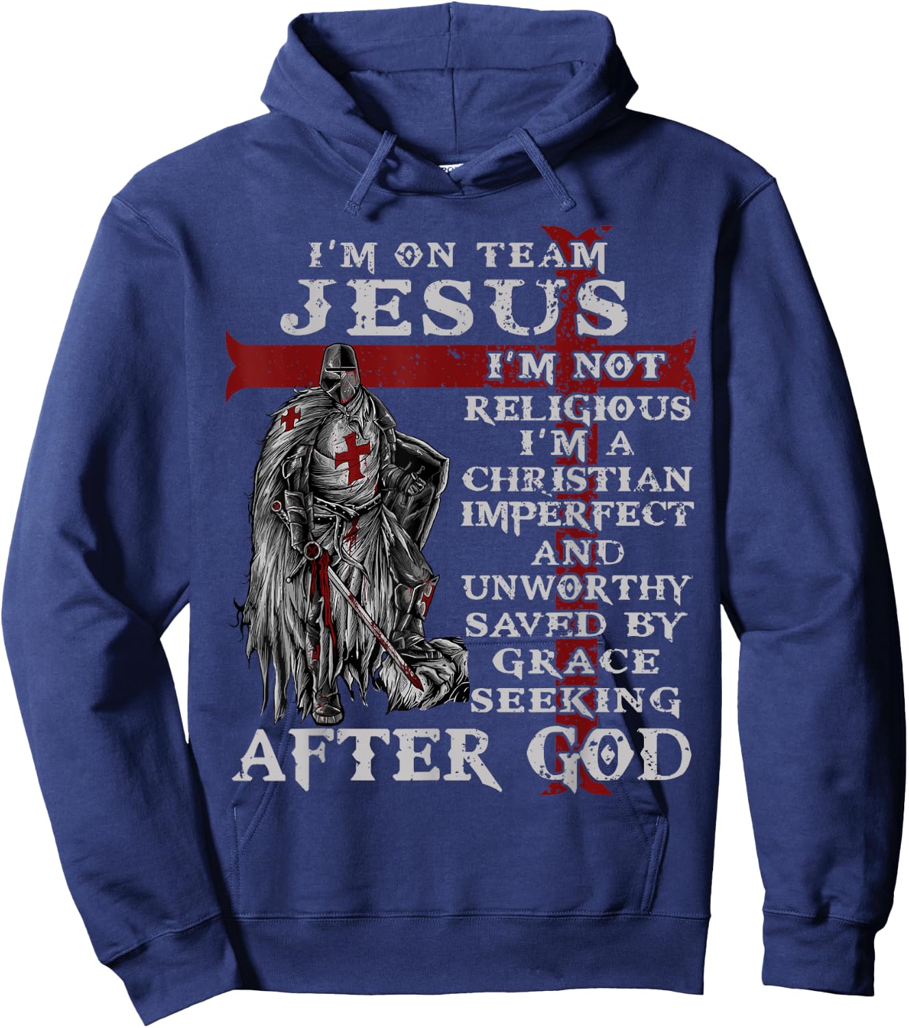 Christian Firefighter I'm on Team Jesus Knight Templar Hoodie - Hoodie | Navy
