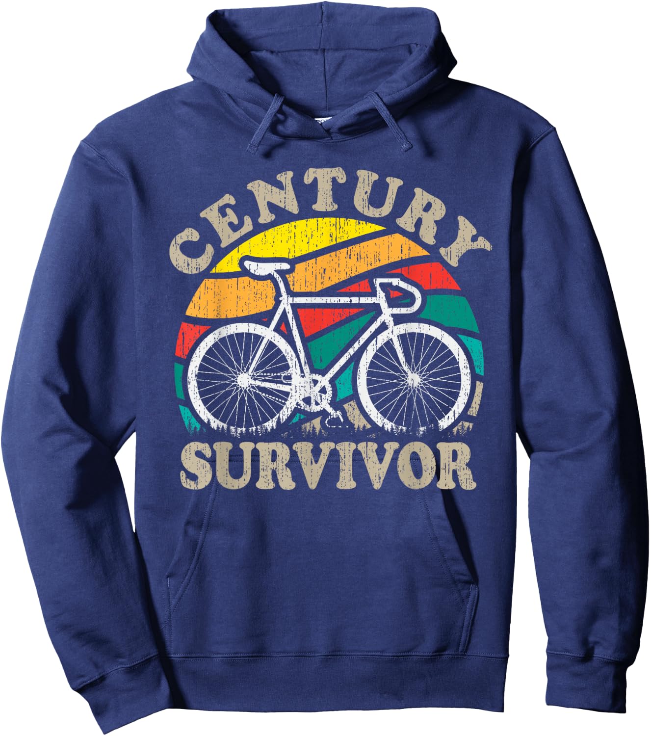 Century Survivor 100 Mile Bicycle Ride Road Cycling Hoodie - Hoodie | Navy