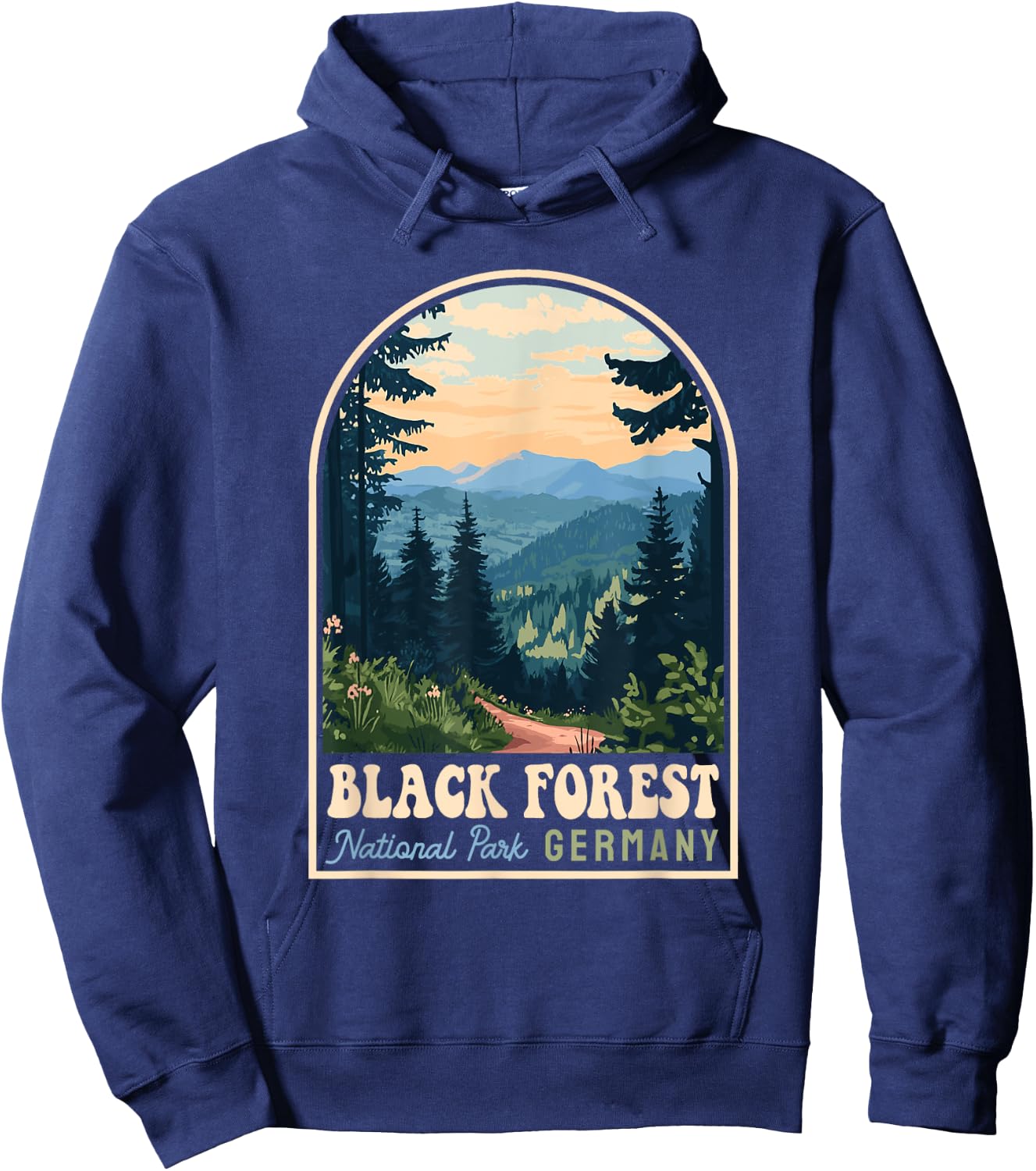 Black Forest National Park Germany Retro Travel Souvenir Hoodie - Hoodie | Navy