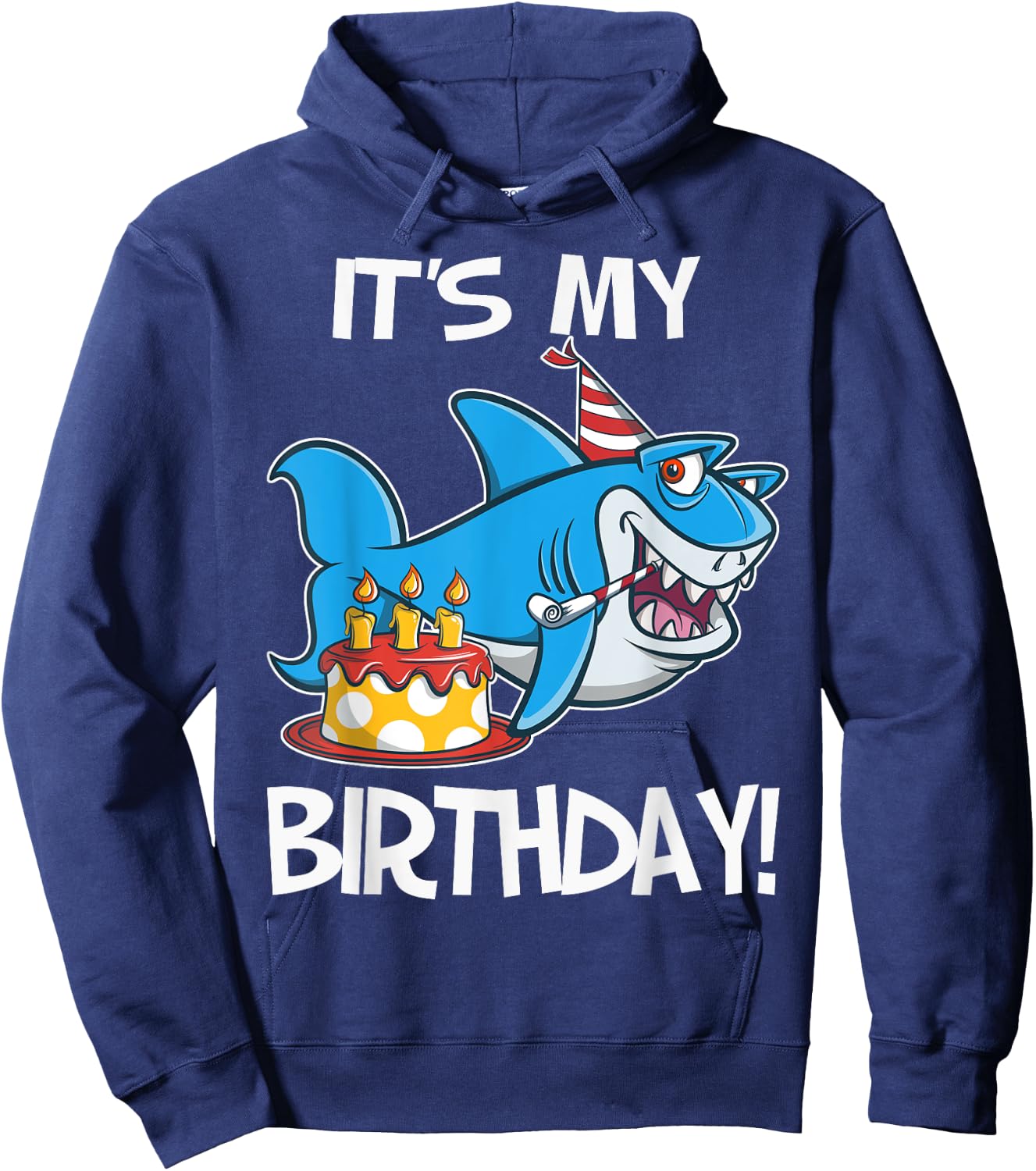 It's My Birthday Shark T Shirt Gift Girls Boys Adults Hoodie - Hoodie | Navy