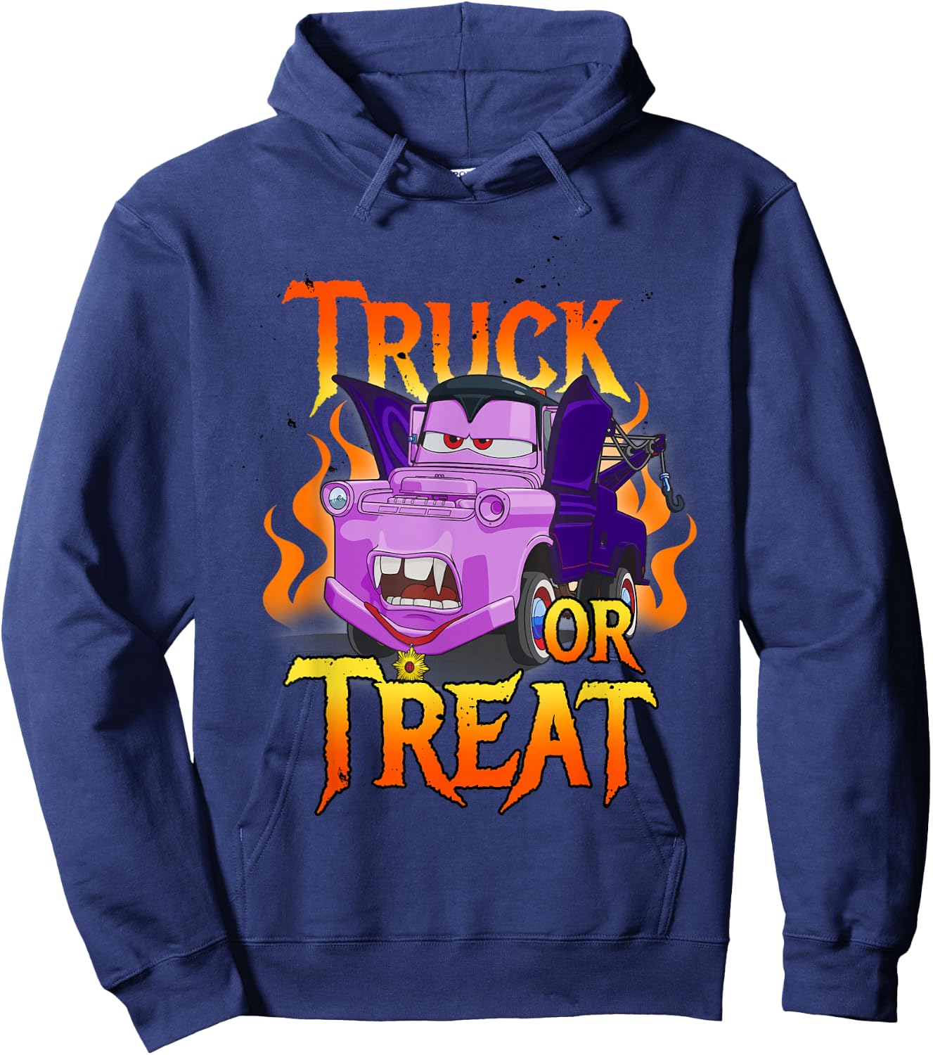 Disney Pixar Cars Halloween Vampire Truck Or Treat Hoodie - Hoodie | Navy