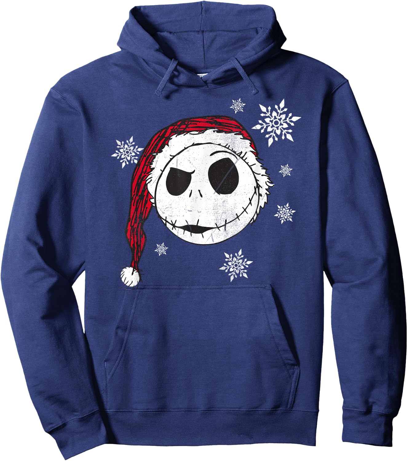 Disney Nightmare Before Christmas Snowflake Holiday Short Sleeve Hoodie - Hoodie | Navy