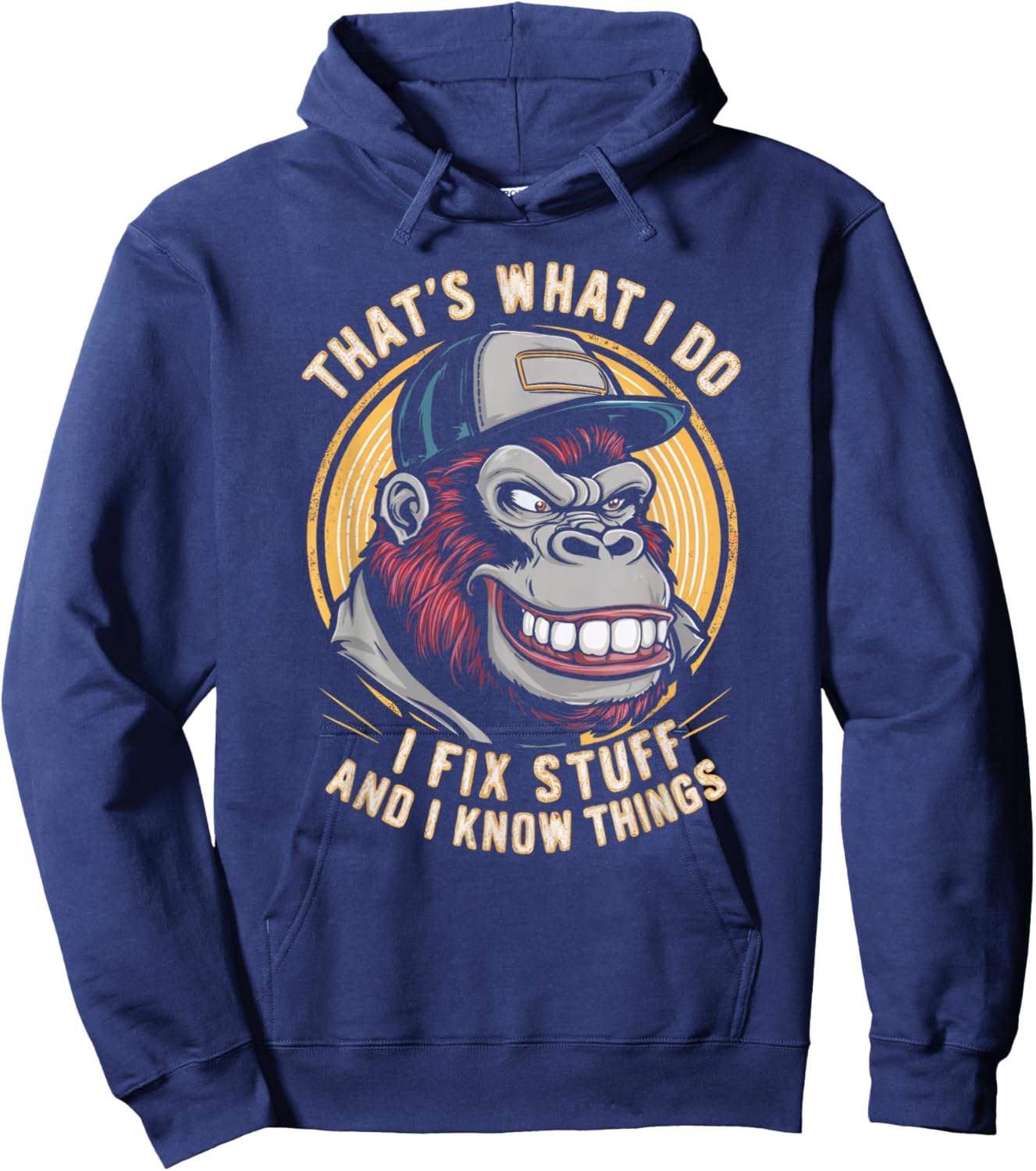 That's What I Do I Fix Stuff And I Know Monkey Product Hoodie - Hoodie | Navy