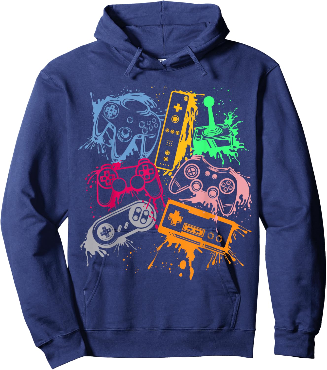 Video Game Console Controllers Retro 80's 90's Arcade Gamer Hoodie - Hoodie | Navy