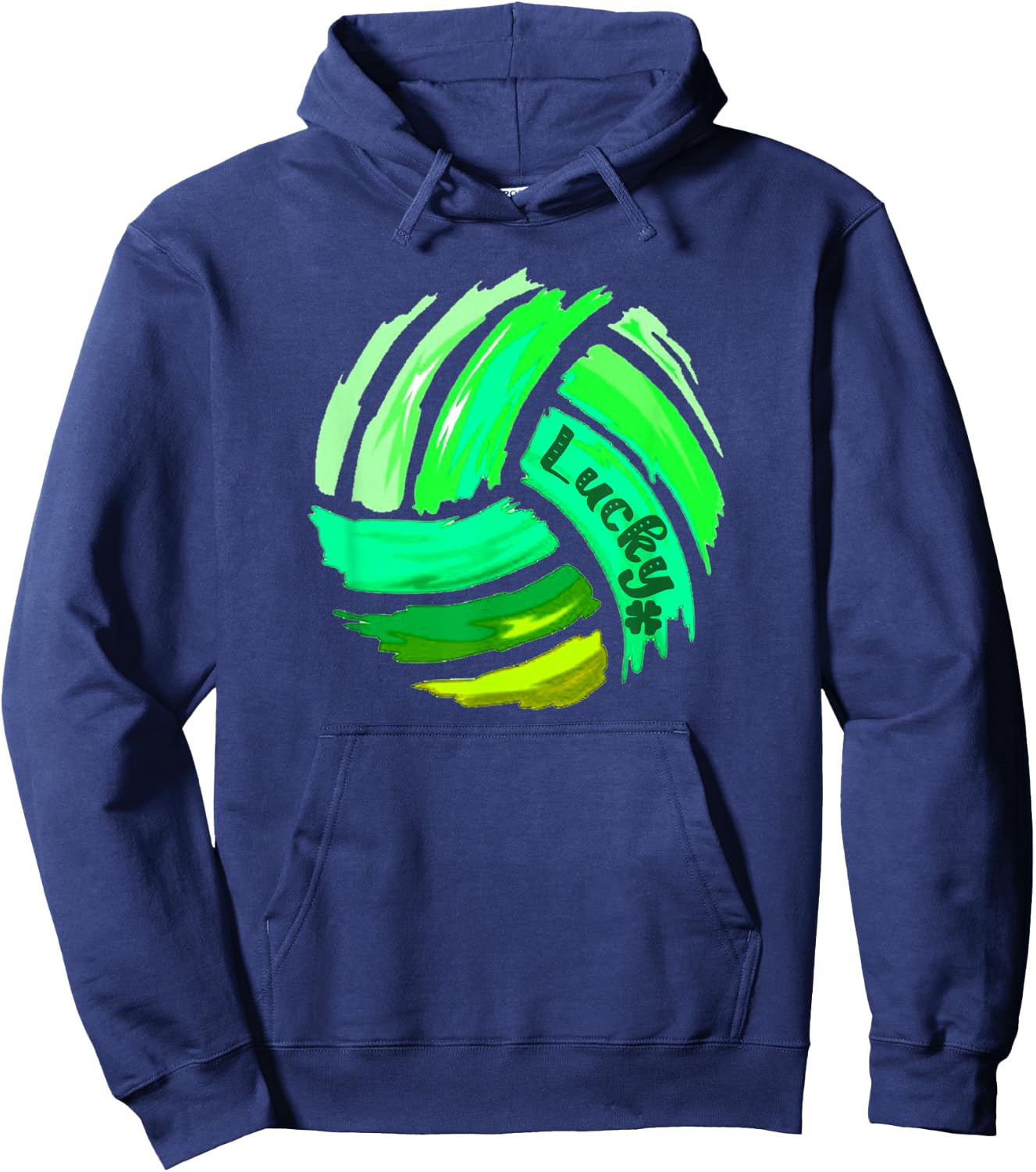 Volleyball St. Patrick's Day Lucky Green for Boys & Girls Hoodie - Hoodie | Navy