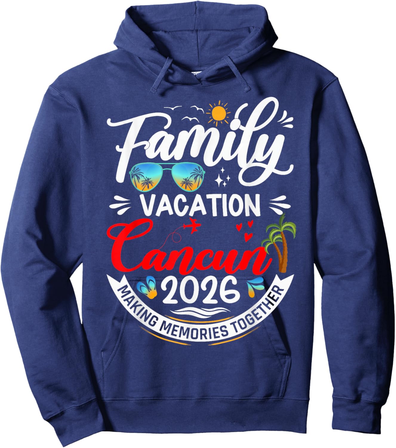 Family Vacation Cancun 2026 Summer Matching Vacation 2026 Hoodie - Hoodie | Navy