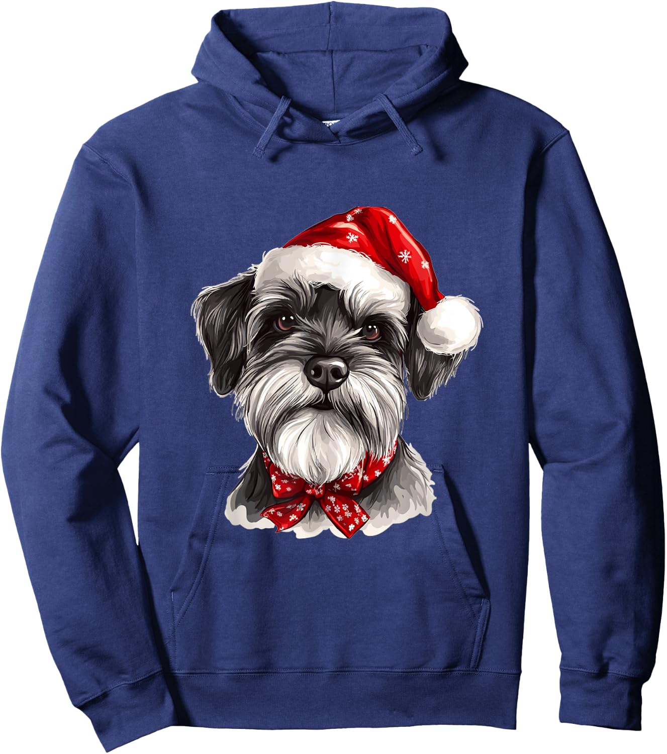 Cute Miniature Schnauzer Dog Christmas Merry X-mas Graphic Hoodie - Hoodie | Navy