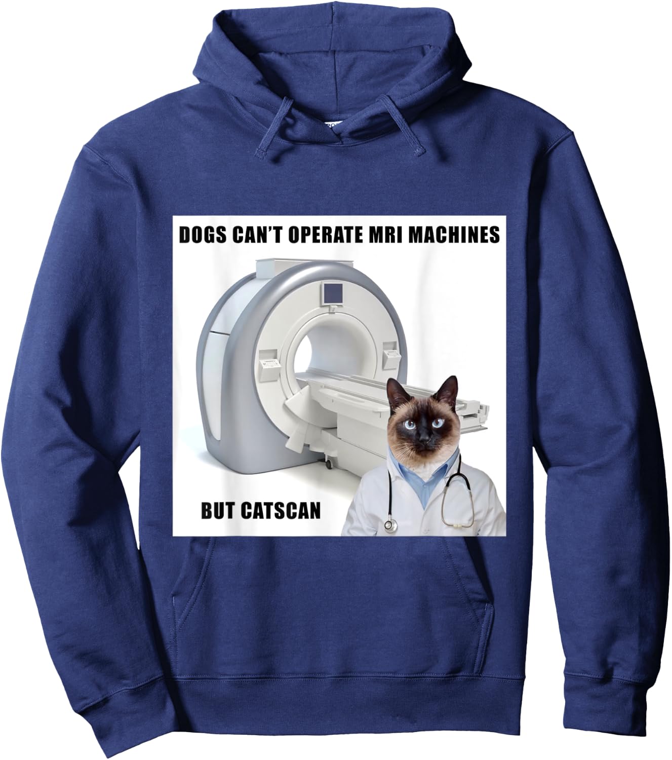 Funny Dog and Cat MRI Machine Doctor T Shirt Men Women Kids Hoodie - Hoodie | Navy