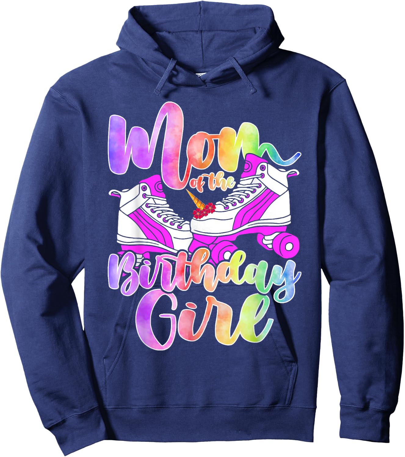Mom Birthday Rolling Skate Birthday family Party Hoodie - Hoodie | Navy