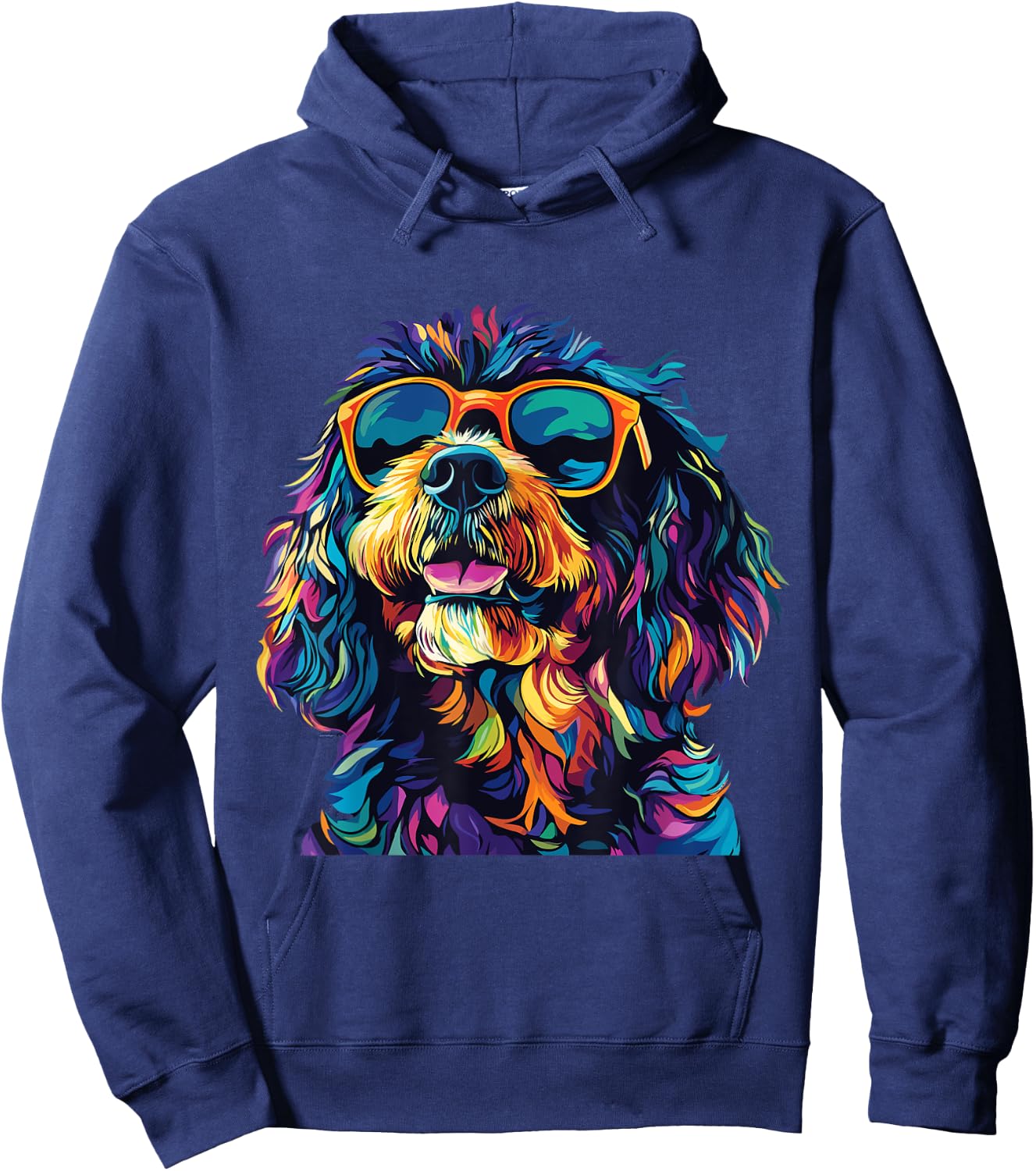 Bernedoodle Lover Sunglasses Pop Art Funny Bernedoodle Hoodie - Hoodie | Navy