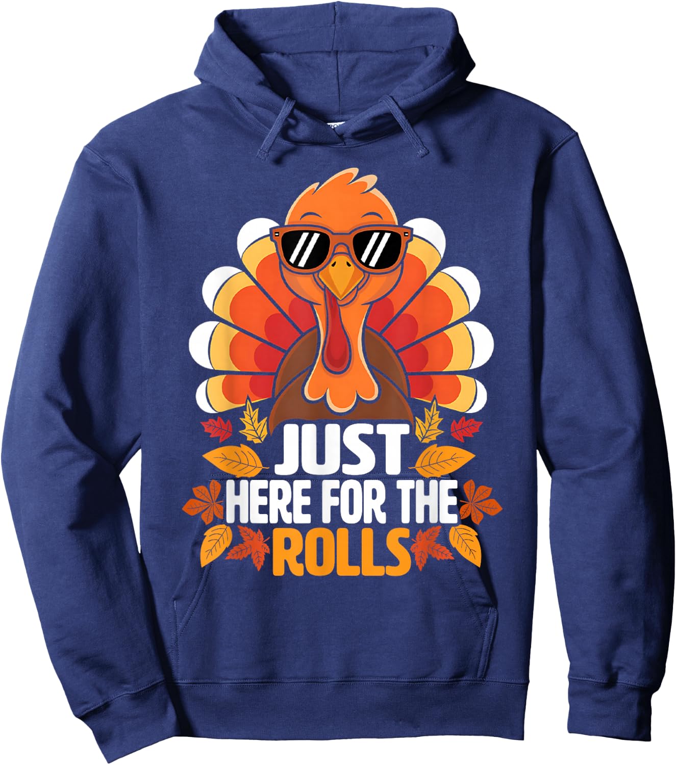 Just Here For The Rolls Thanksgiving Dinner Kids Picky Eater Hoodie - Hoodie | Navy