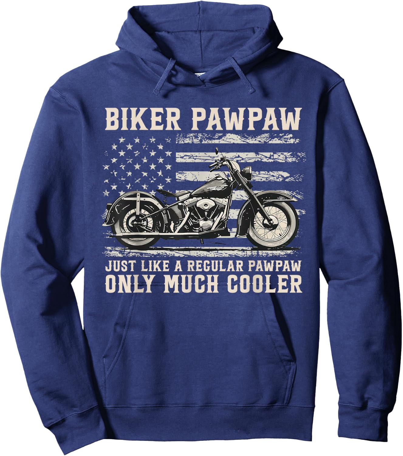 Biker Pawpaw Like A Normal Pawpaw Only Much Cooler Hoodie - Hoodie | Navy