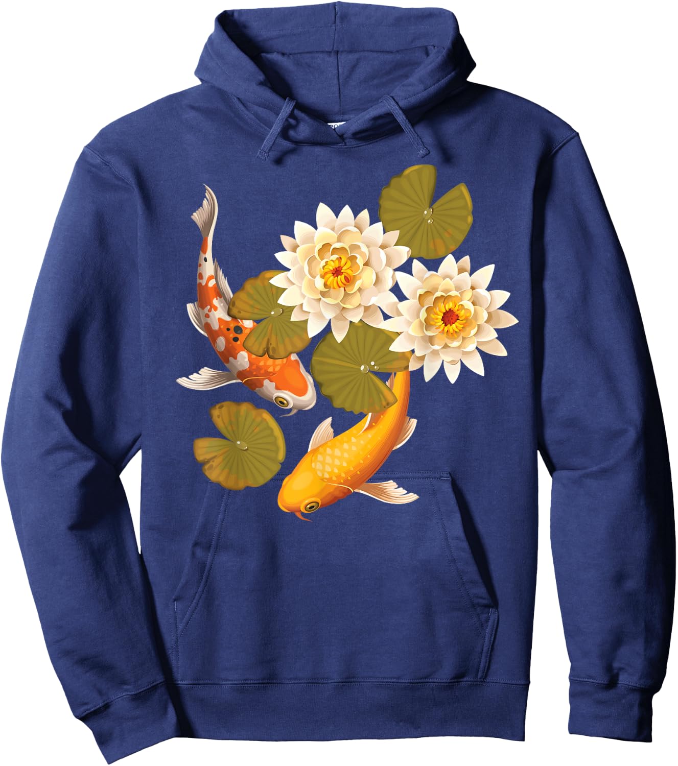 Japanese Koi Fish Japan Butterfly Carp Nishikigoi Fish Pond Hoodie - Hoodie | Navy