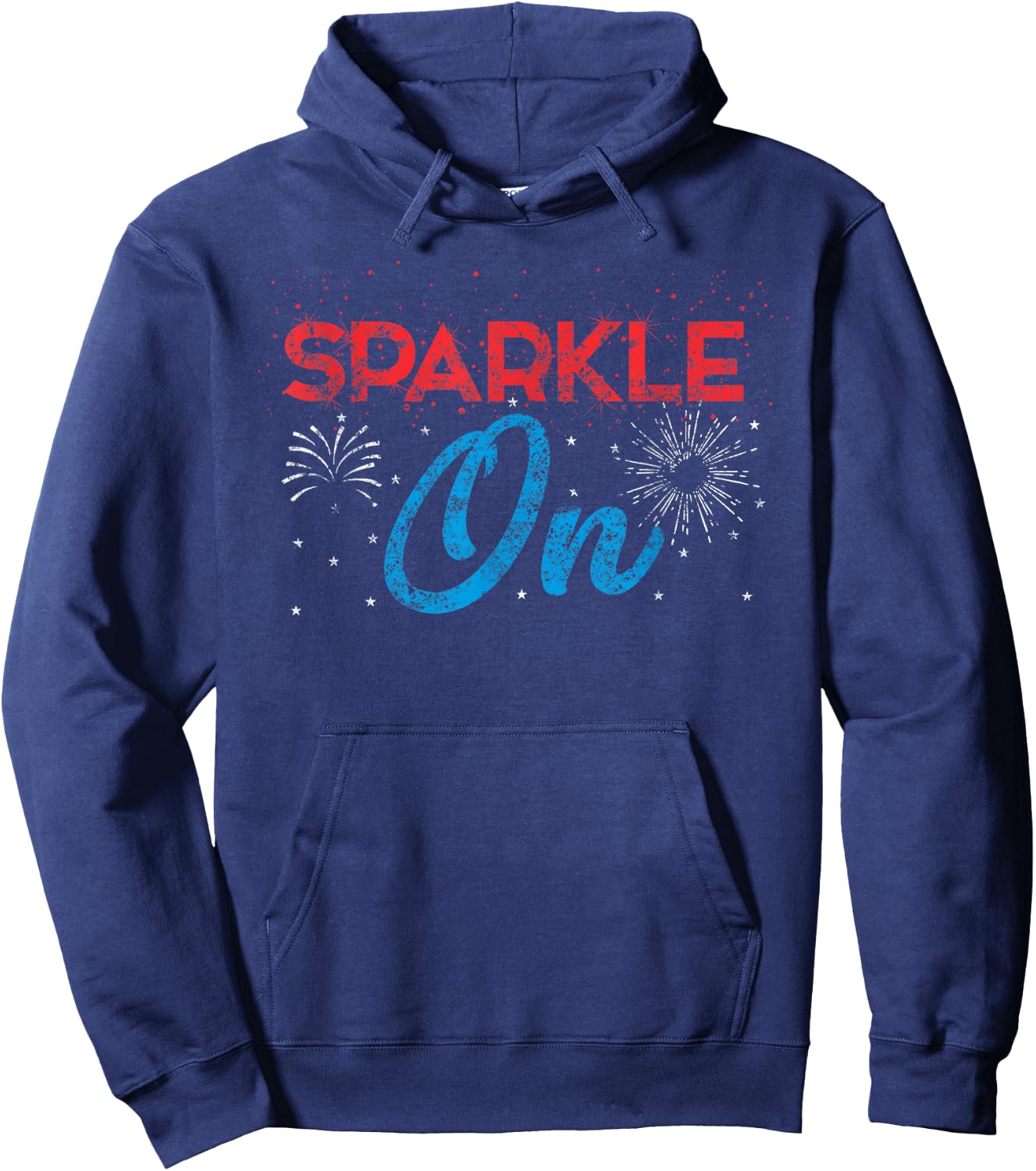 4th of July T Shirt Cute Sparkle On Fireworks Lover Gift Hoodie - Hoodie | Navy