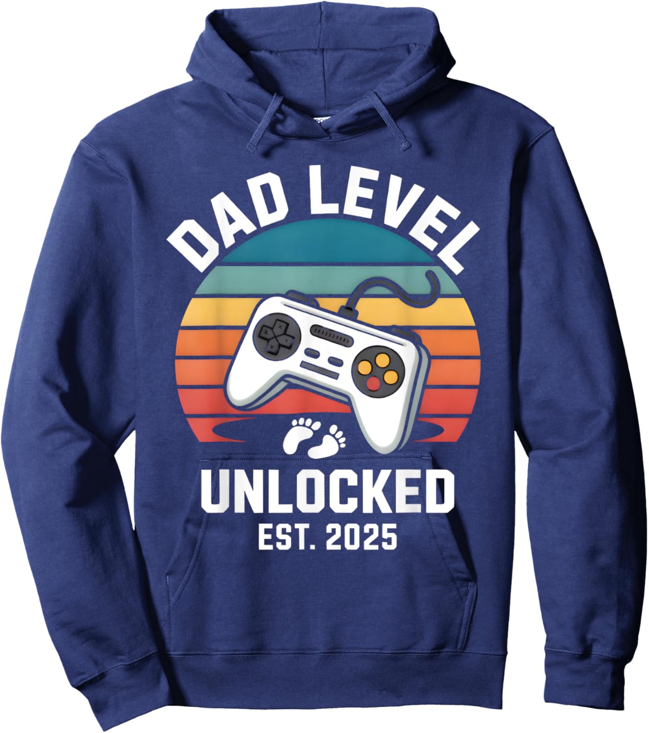 Dad Level Unlocked 2025 Funny Fathers Day Present (gifts) Hoodie - Hoodie | Navy