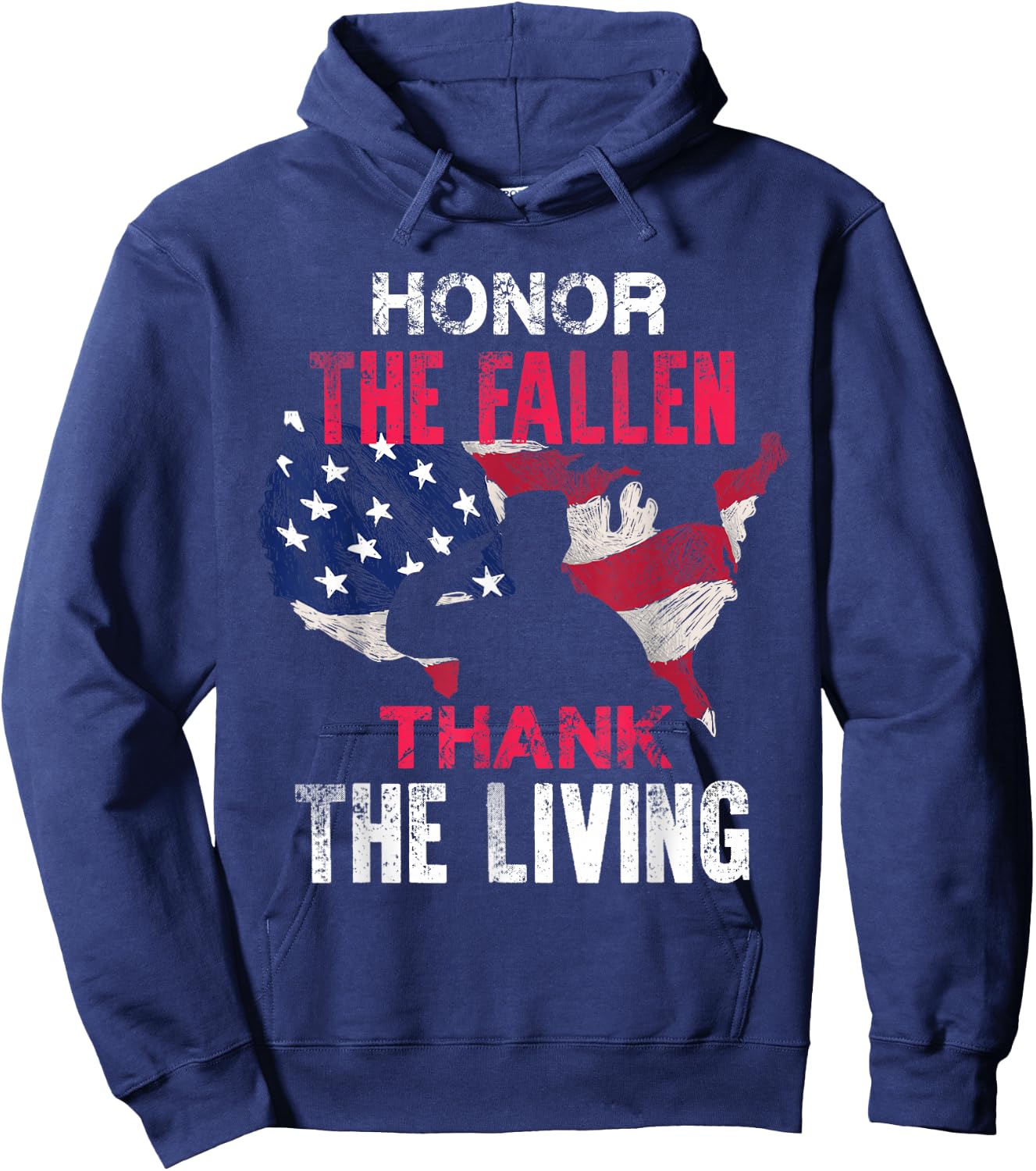 Honor The Fallen Veteran Themed Military Support Hoodie - Hoodie | Navy