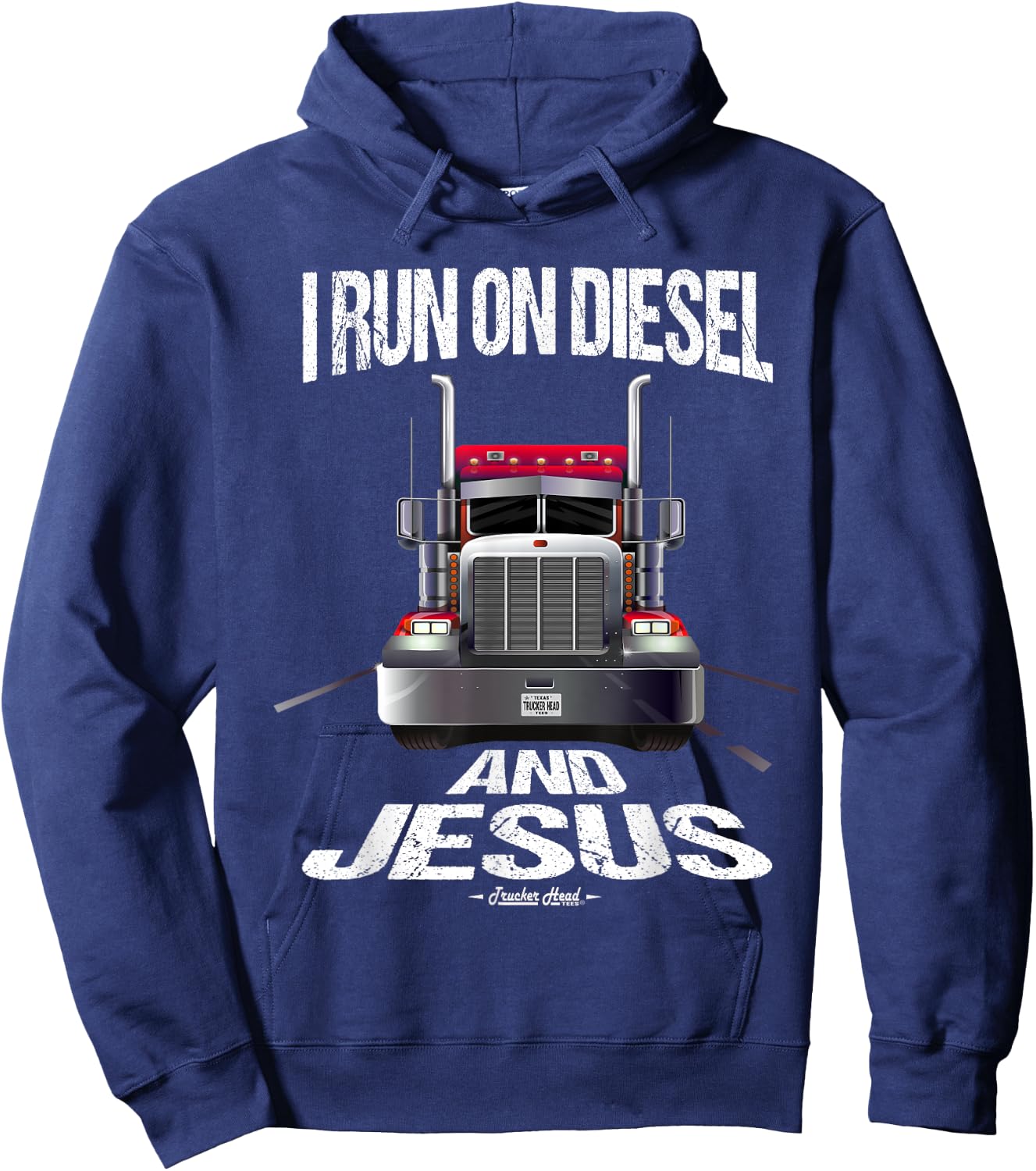 I Run On Diesel And Jesus Christian Trucker Shirts Hoodie - Hoodie | Navy