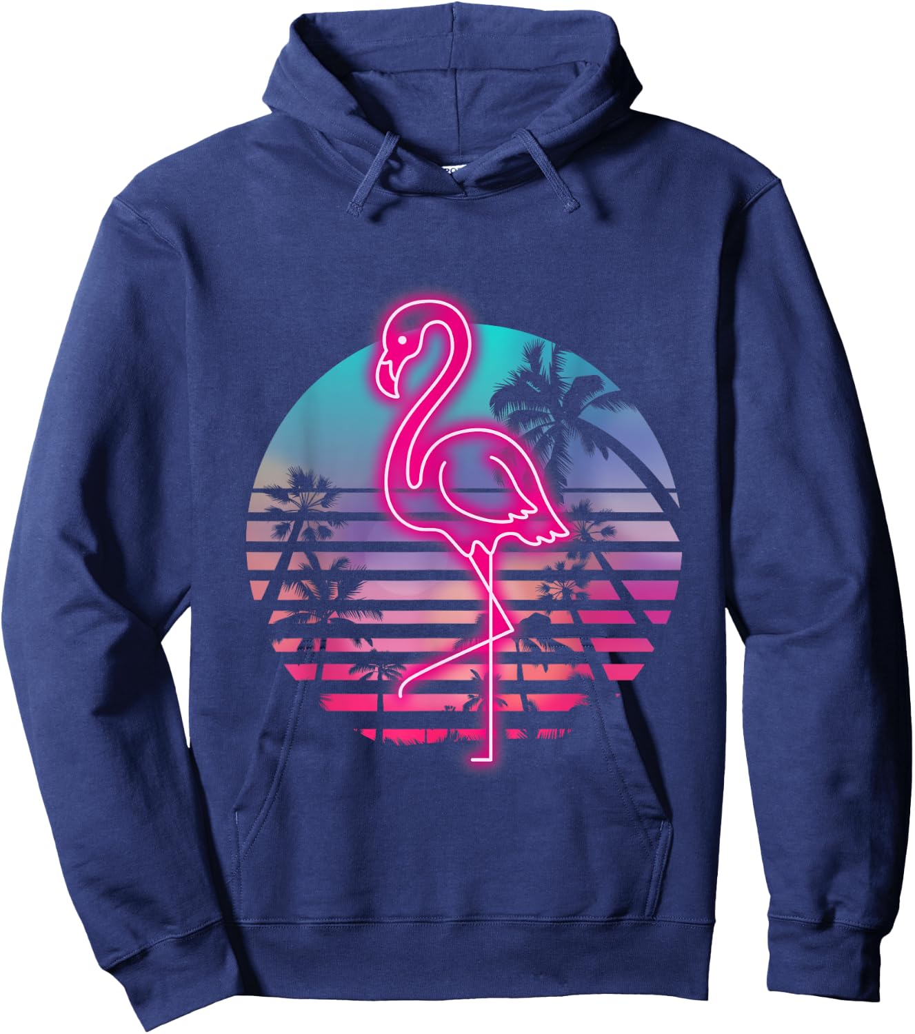 Zoo Animal Tropic Summer Sunrise Gift Flamingo Hoodie - Hoodie | Navy