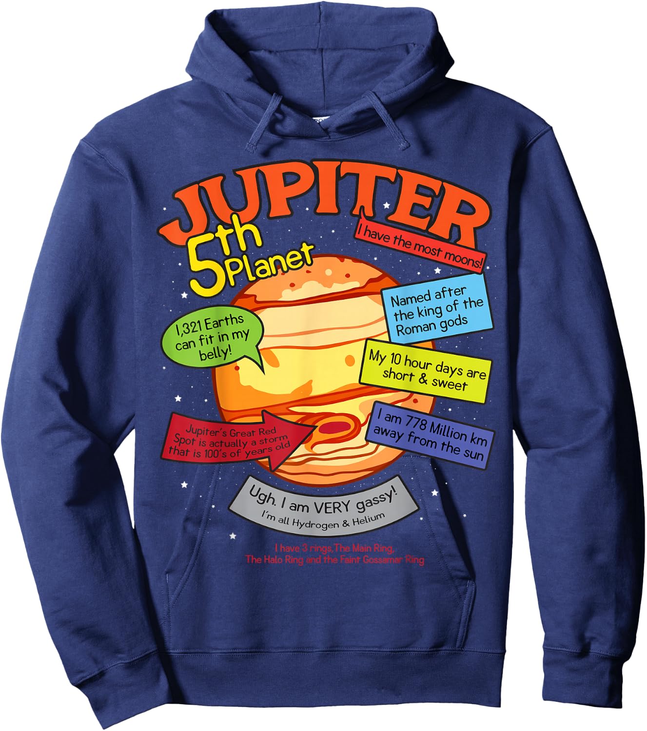 Teaching, learning, about space - Jupiter, planets, gift Hoodie - Hoodie | Navy