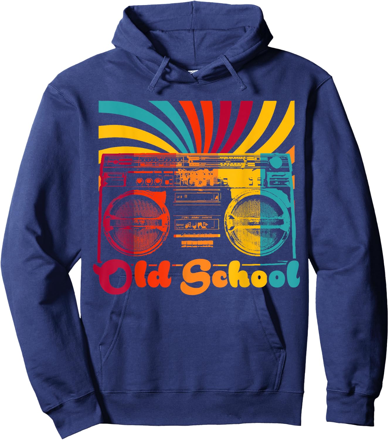 Retro Old School Cool Portable Boombox cassette HipHop Gift Hoodie - Hoodie | Navy