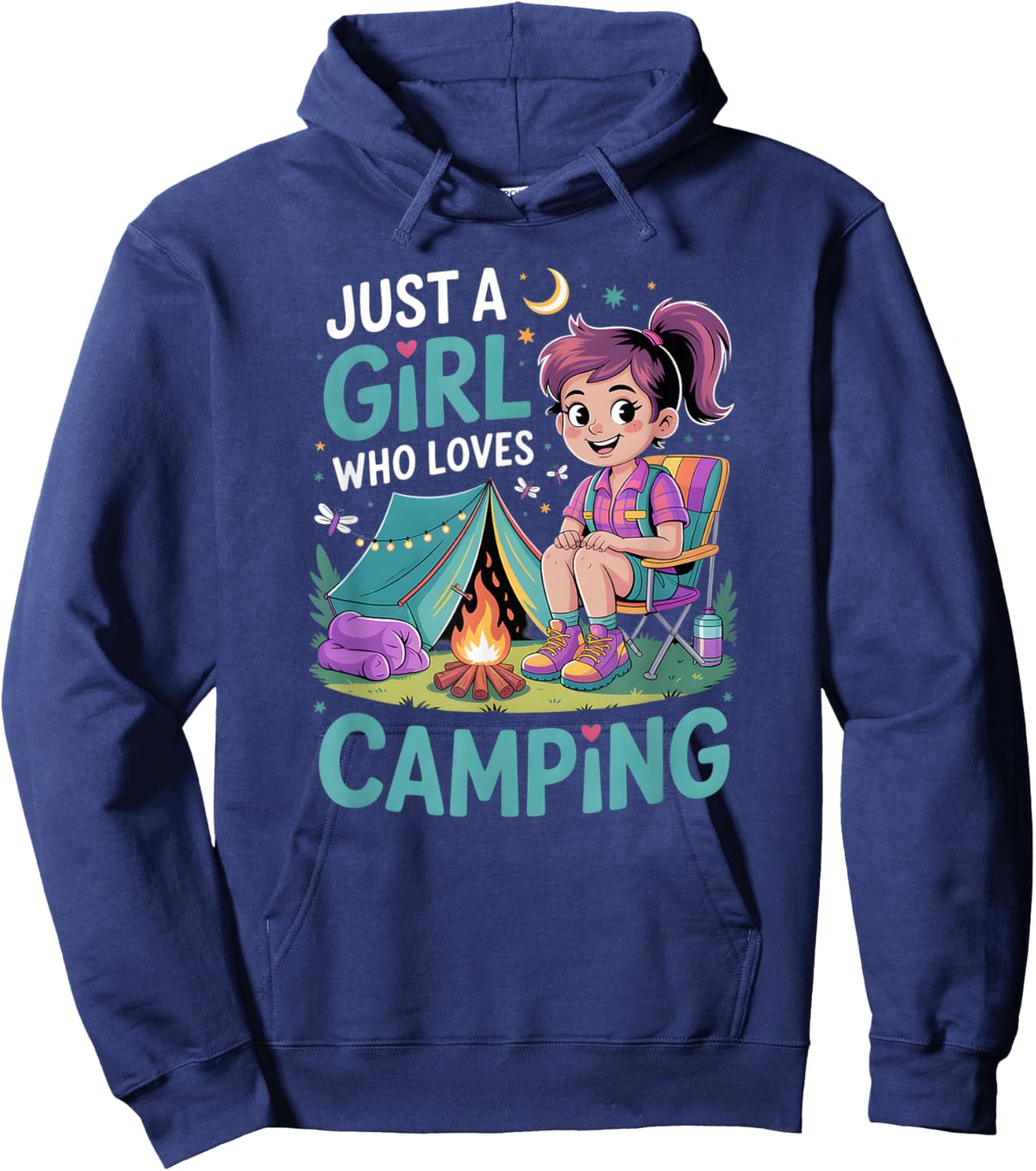 Girls Camping Hoodie - Hoodie | Navy