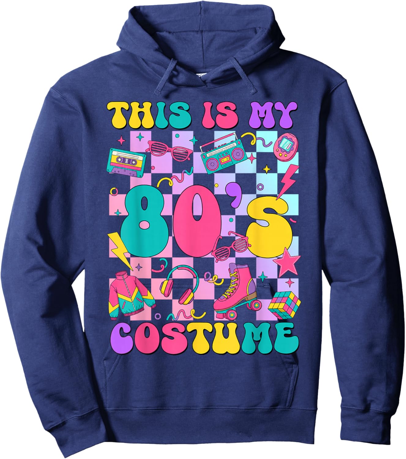 This is My 80s Costume 1980s Party 80's Outfit Men Women Hoodie - Hoodie | Navy