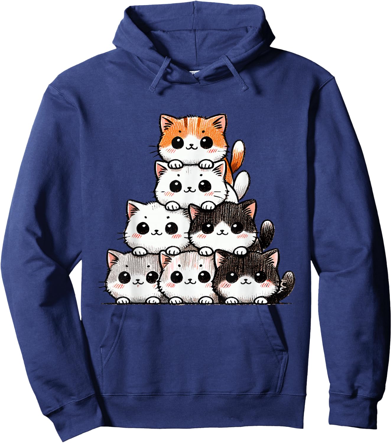 Cute Cats & Kittens, Cat Lover | Anime & Kawaii Hoodie - Hoodie | Navy