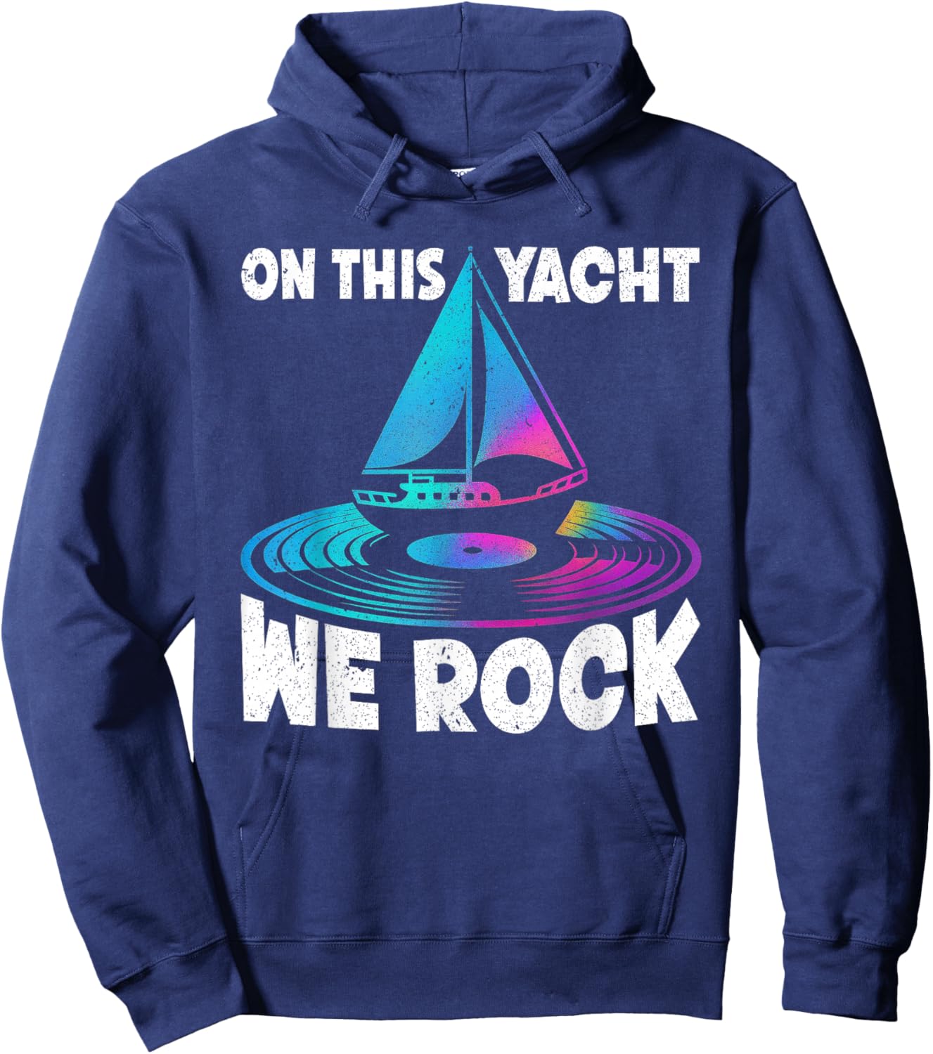 Yacht Rock Captain 80s Party On This Yacht We Rock Funny Hoodie - Hoodie | Navy