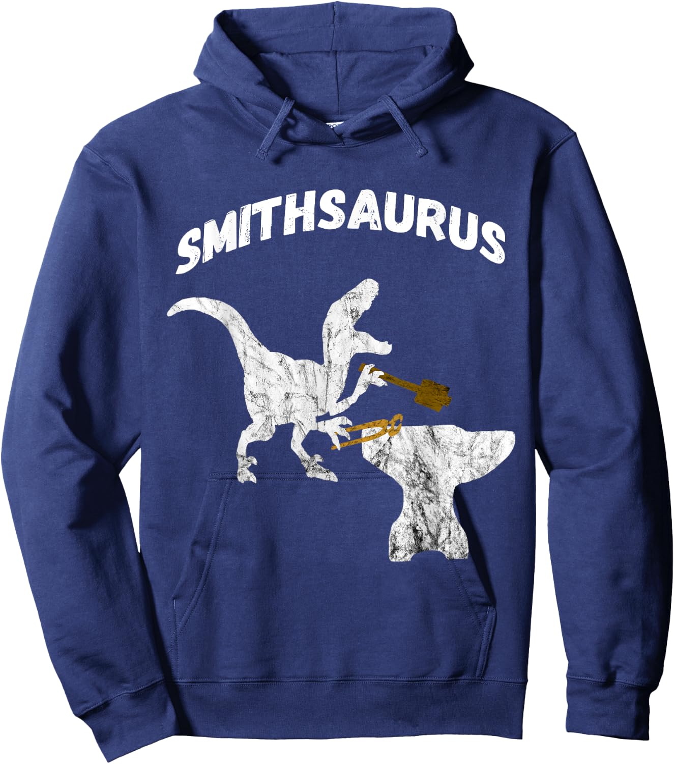 Cool Sledge Hammer Metalworker Shirt Gifts Dinosaurs Blacksmith Tongs Blacksmithing Funny -Adults Black Short Sleeve Classic Fit Cotton Novelty Hoodie - Hoodie | Navy