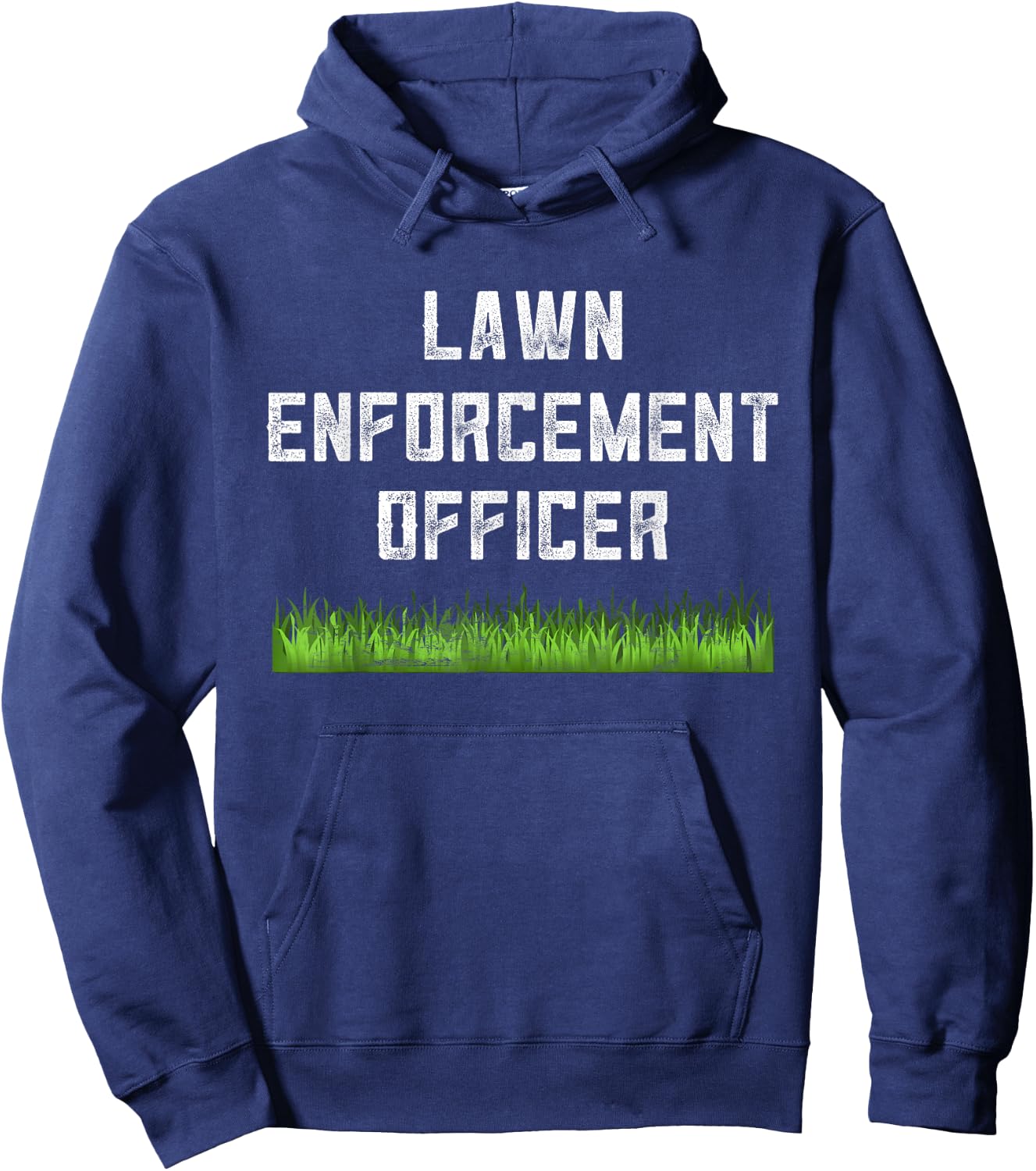 Lawn Enforcement Officer Riding Mower Grass Funny Dad Joke Hoodie - Hoodie | Navy